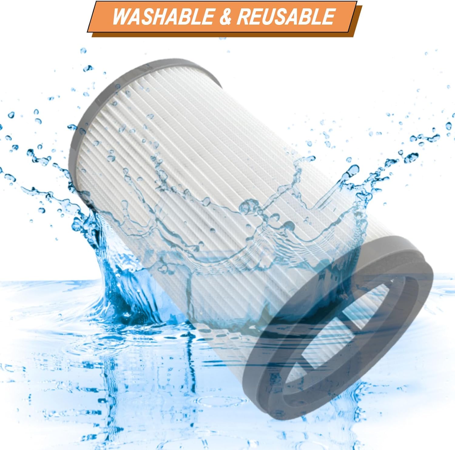 P770 Vacuum Filter Compatible with Ryobi 18-Volt ONE+ 6 Gal Cordless Wet Dry Vacuum Filter 313052002 (2 Packs，Grey)