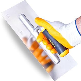 DEKOR Plaster Trowel - 12" x 4.63" - German Stainless Steel - Concrete Tools, Masonry Tools and Drywall Trowel - Made in Europe - Commercial and DIY Level (Aluminium Handle)