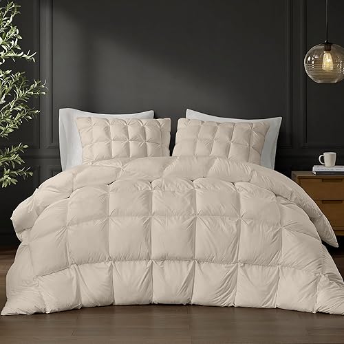 Miniatura 9 de Madison Park Edredón tamaño Queen, relleno de plumón alternativo de alta necesidad, edredón de invierno de microfibra acolchada 3D, bucles en las