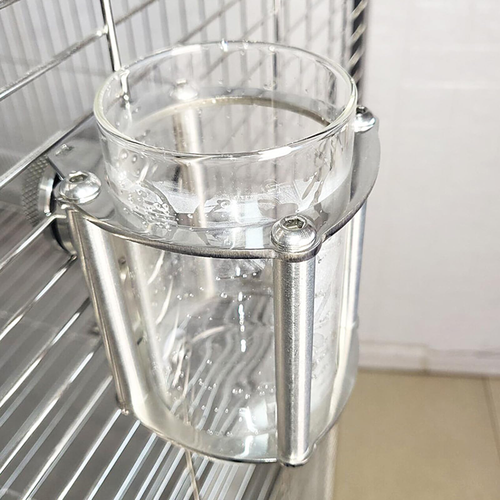 Dispensador de agua para pájaros y animales pequeños, botella de agua colgante de acero inoxidable sin goteo, adecuada para loros, conejos y roedores
