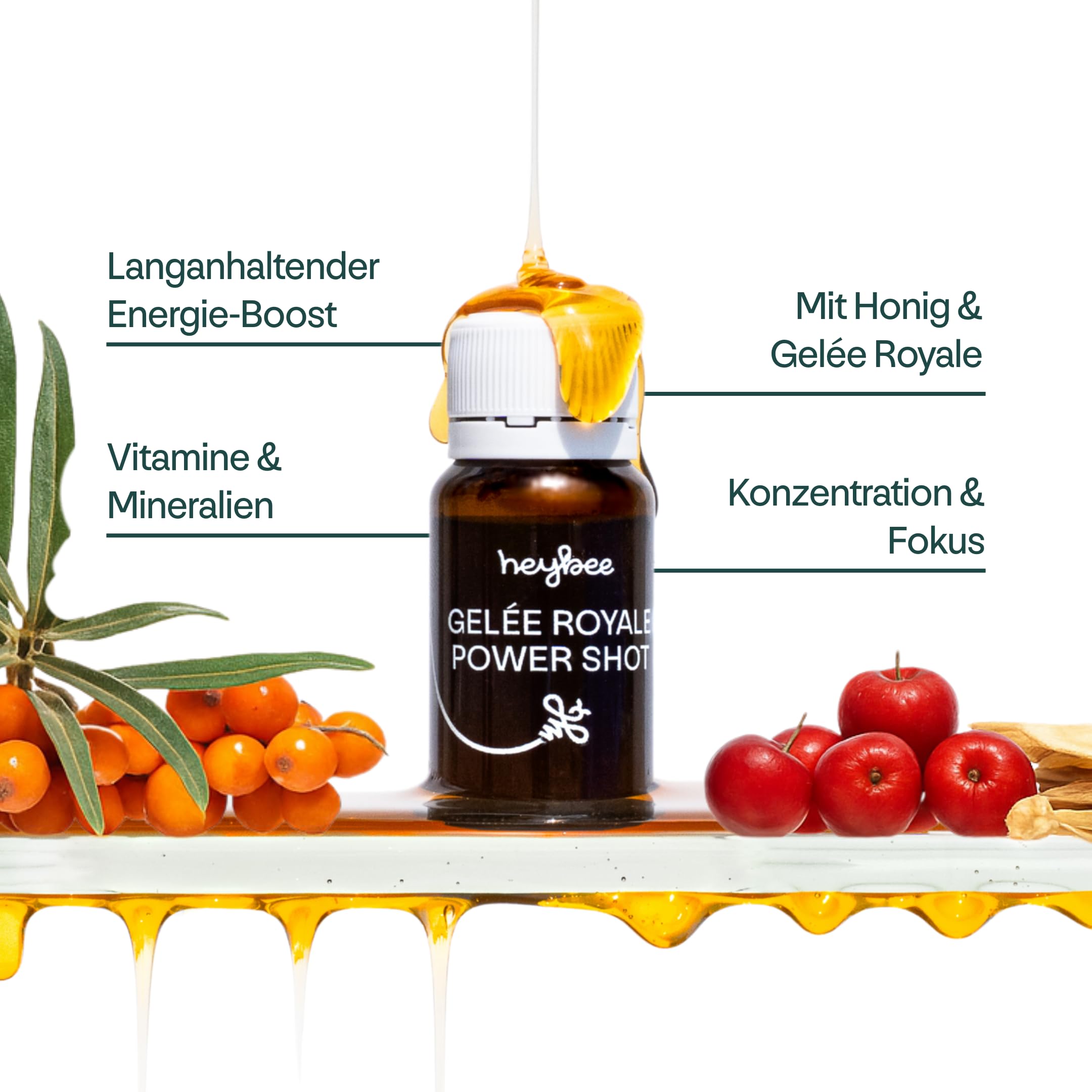 Gelée Royale Power Shot (6x 10 Shots) – natürlicher Energie-Boost ohne Koffein für Fokus & Wohlbefinden - Mit wertvollen Nährstoffen, aus hochwertigen Zutaten in nachhaltiger Imkerei