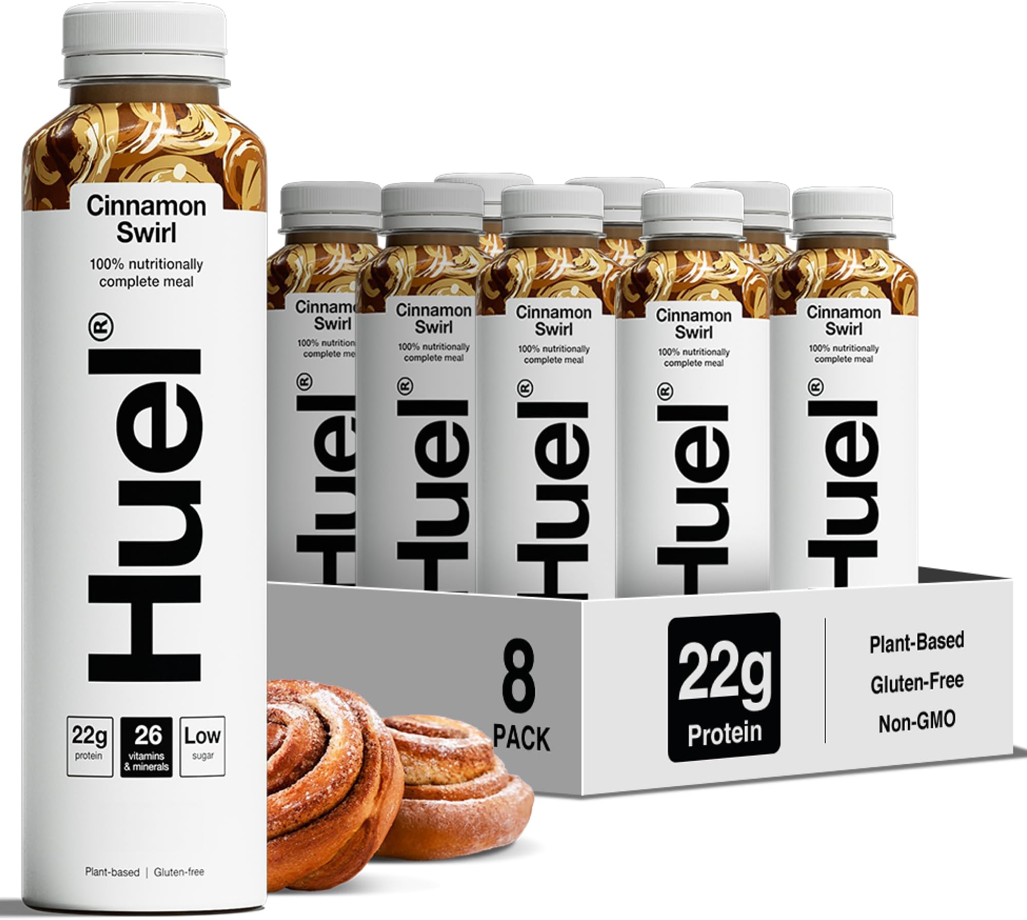 Huel Ready-to-drink Meal, Cinnamon Swirl Protein Drink, 8 x 500ml Bottles, Protein Shakes, Pre-Portioned Meal, 20g of Protein per Bottle, Rich in Essential Vitamins, Minerals, Meal Replacement Shake
