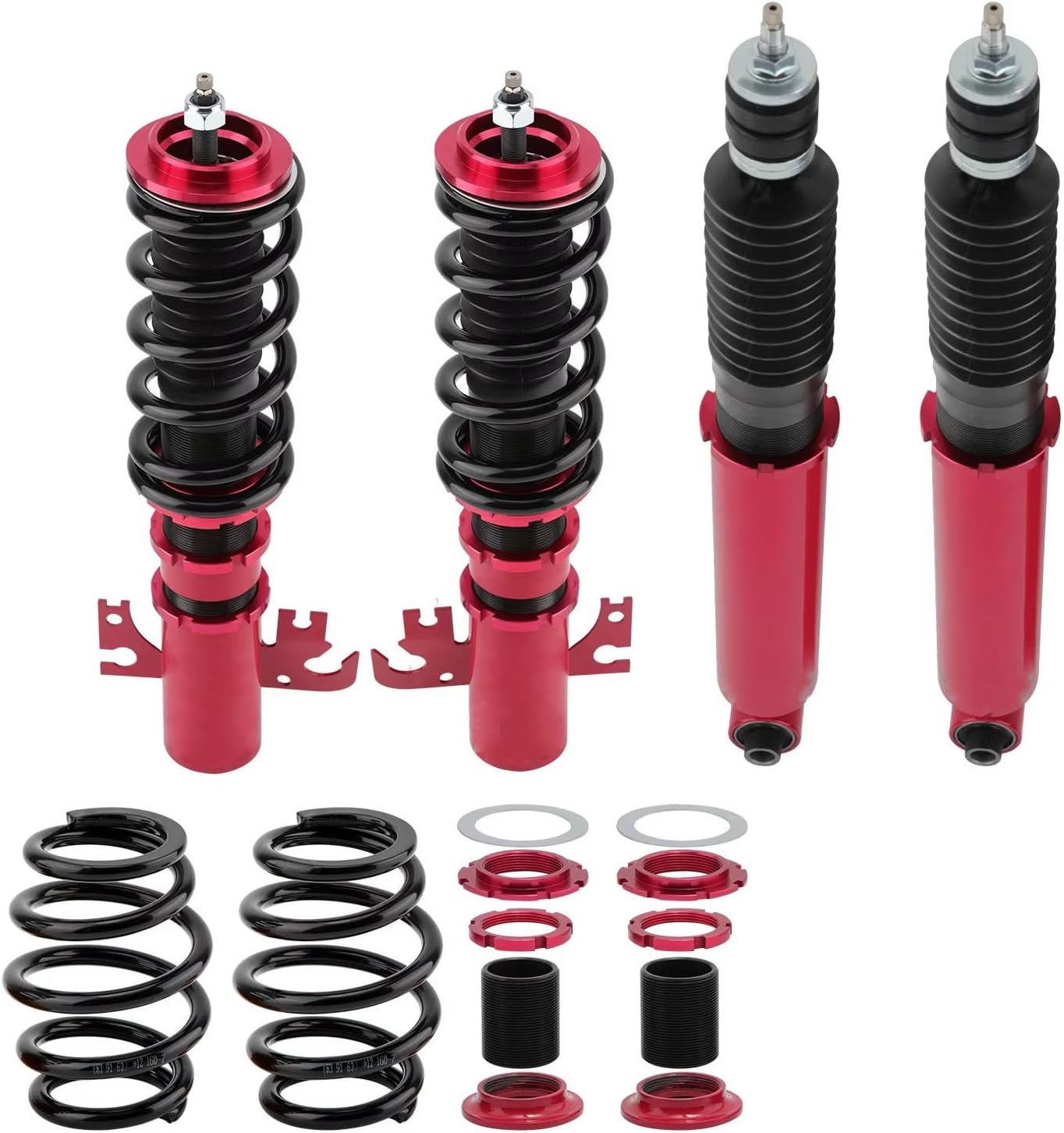 CoilSpring Over Shock Absorber Compatible With Holden For Commodore Third Generation 1997-2007 Coilovers Shock Suspension Kit 24Ways Adjustable Damper Coilovers Lowering Kit