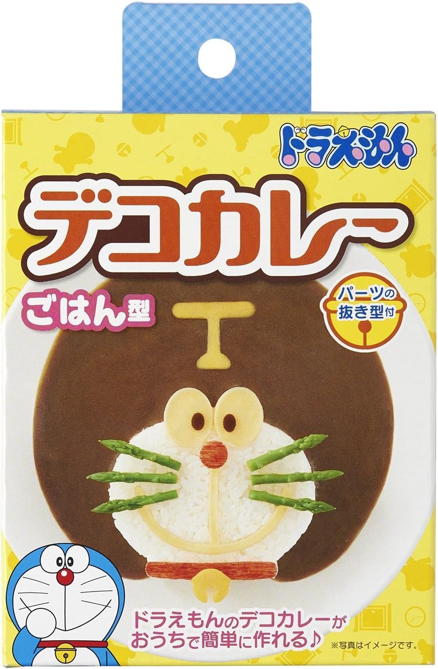 Thunder Tech Mould for Rice Decoration for Kids, Doraemon Face Curry Rice style Rice mold LS-7 Rice mold: 114 x 109 x h33mm, Cutting die: 120 x 100 x h14mm, medium, white and red