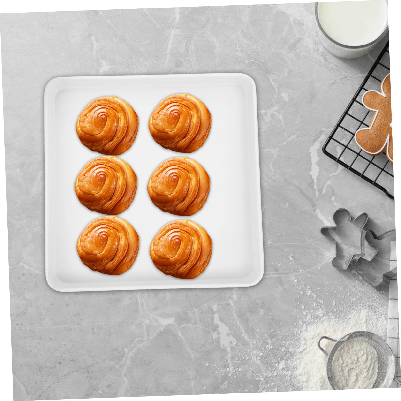 Moule à Gâteau Carré en Acier au Carbone, 1 Pc, Blanc