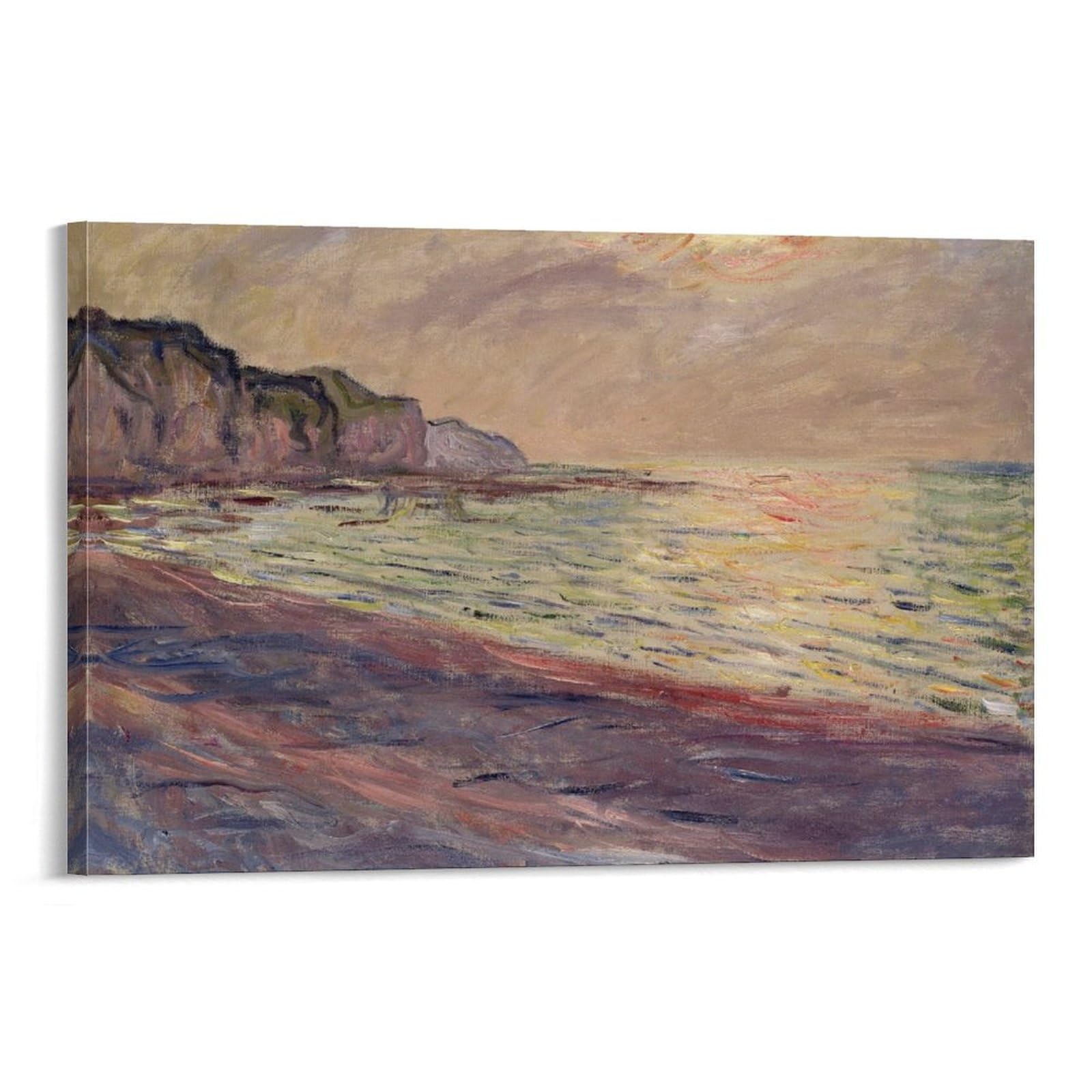 The Beach at Pourville, Setting Sun, 1882 by Claude Monet Wall Art Prints Poster Posters Art Print Wall Photo Paint Poster Hanging Picture Family Decor 24x36inch(60x90cm)