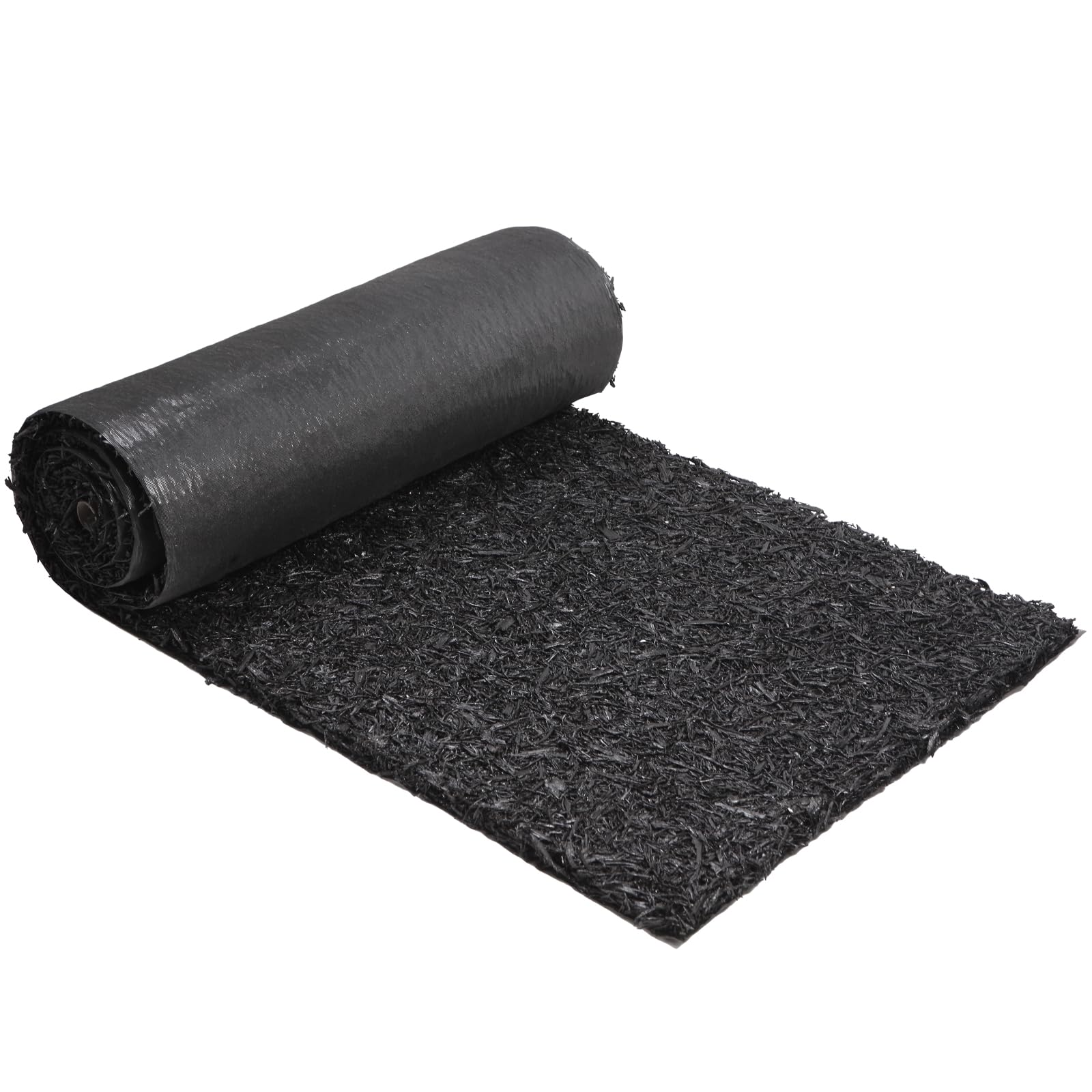 Rubber Mulch Mat Roll for Landscaping Recycled Rubber Walkway Black Permanent Mulch Pathway 8' x 2'