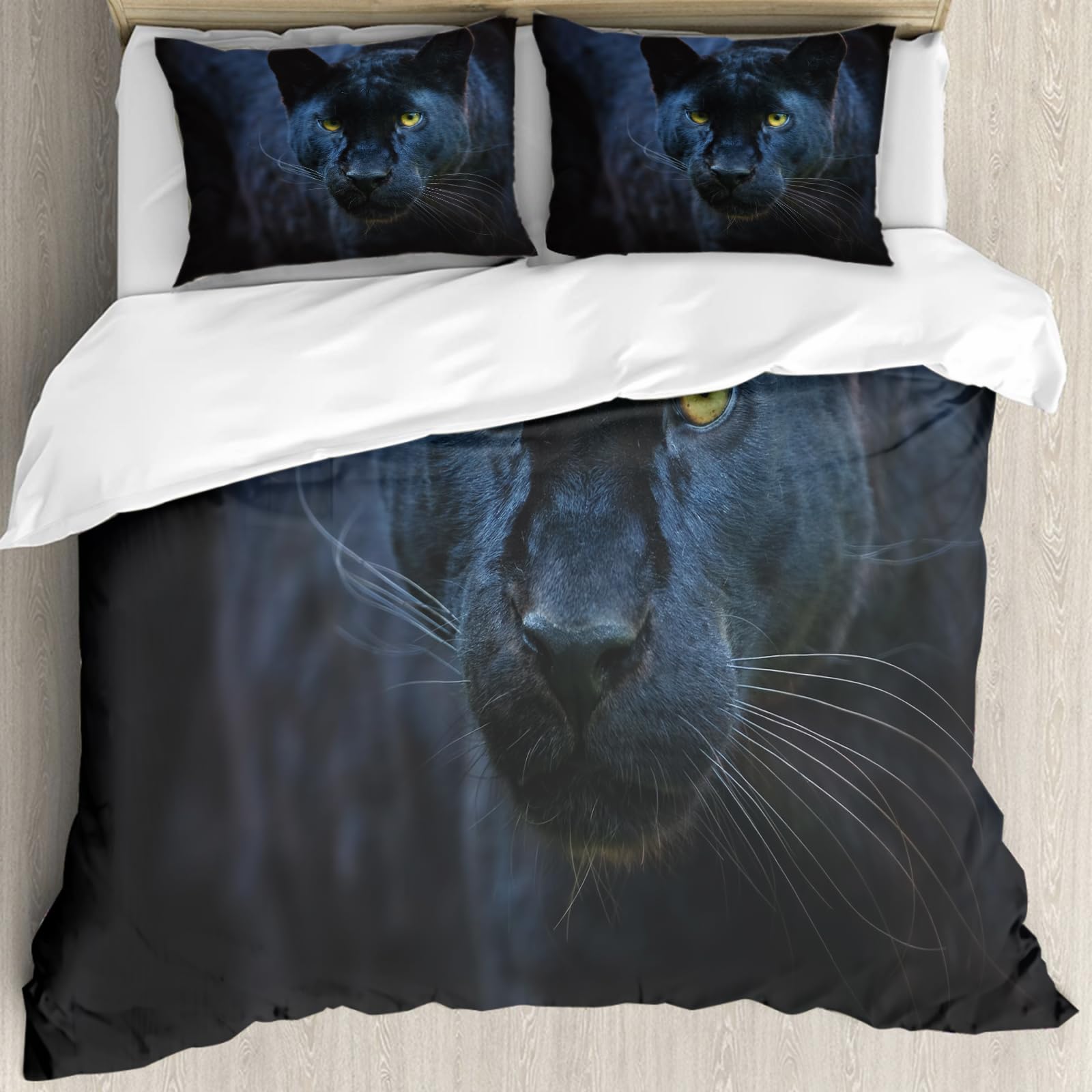 Housse de couette 228x264cm Panthère Noire parure de lit adulte