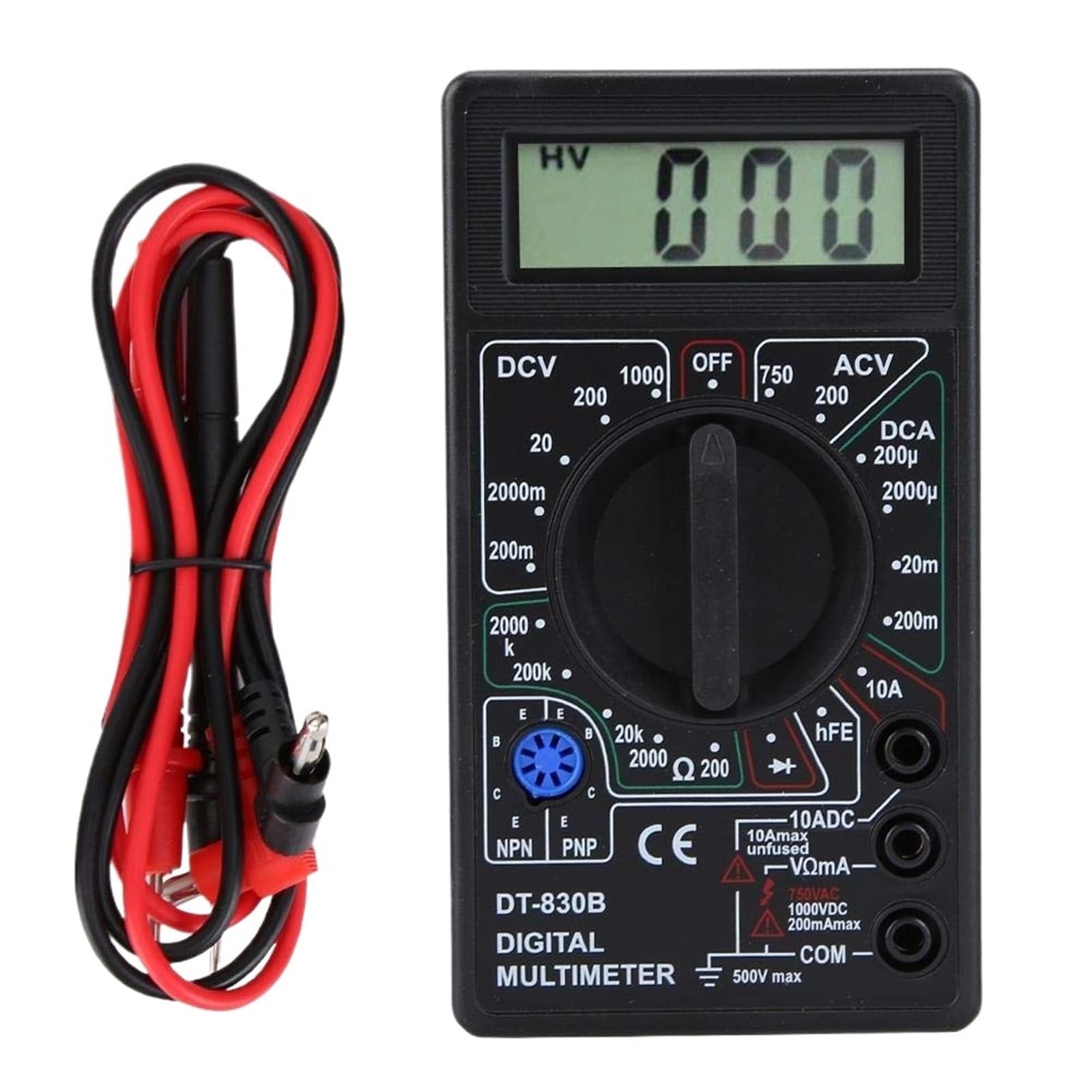 1 szt. DT830B AC/DC cyfrowy multimetr 750/1000 V woltomierz amperomierz omowy tester wysoki, ręczny miernik cyfrowy