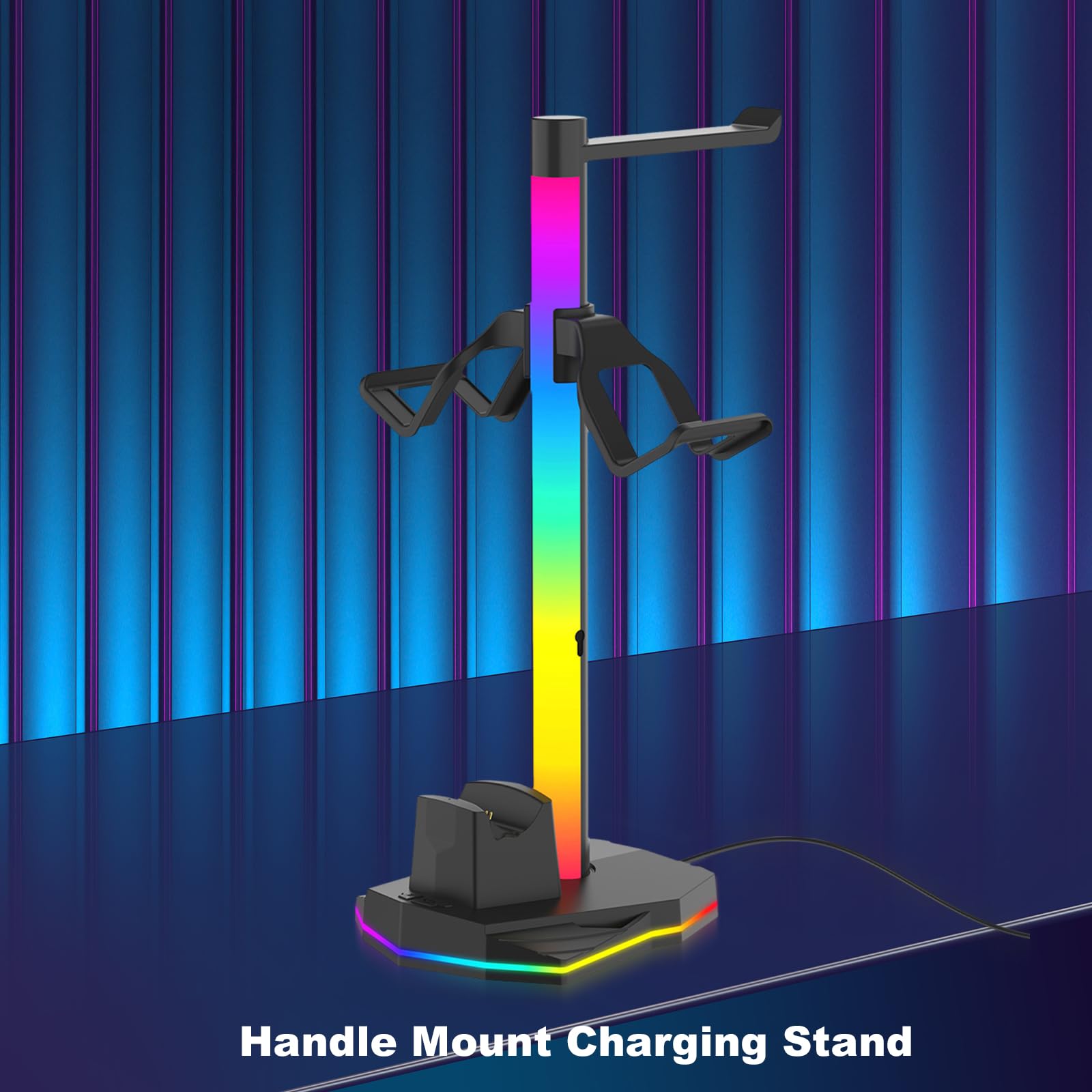 Estación de Carga Doble para Plystation 5/4 con Soporte para Mando, con 2 Puertos USB, iluminación RGB y Accesorios compactos para Ahorrar Espacio y organizar tu Consola