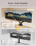 monTEK Sleek Aluminum Dual Monitor Arm Desk Mount for 17-35" Screens | Mechanical spring, tension indicator, full motion, VESA 75/100 compatibility, clamp/grommet bases and cable routing