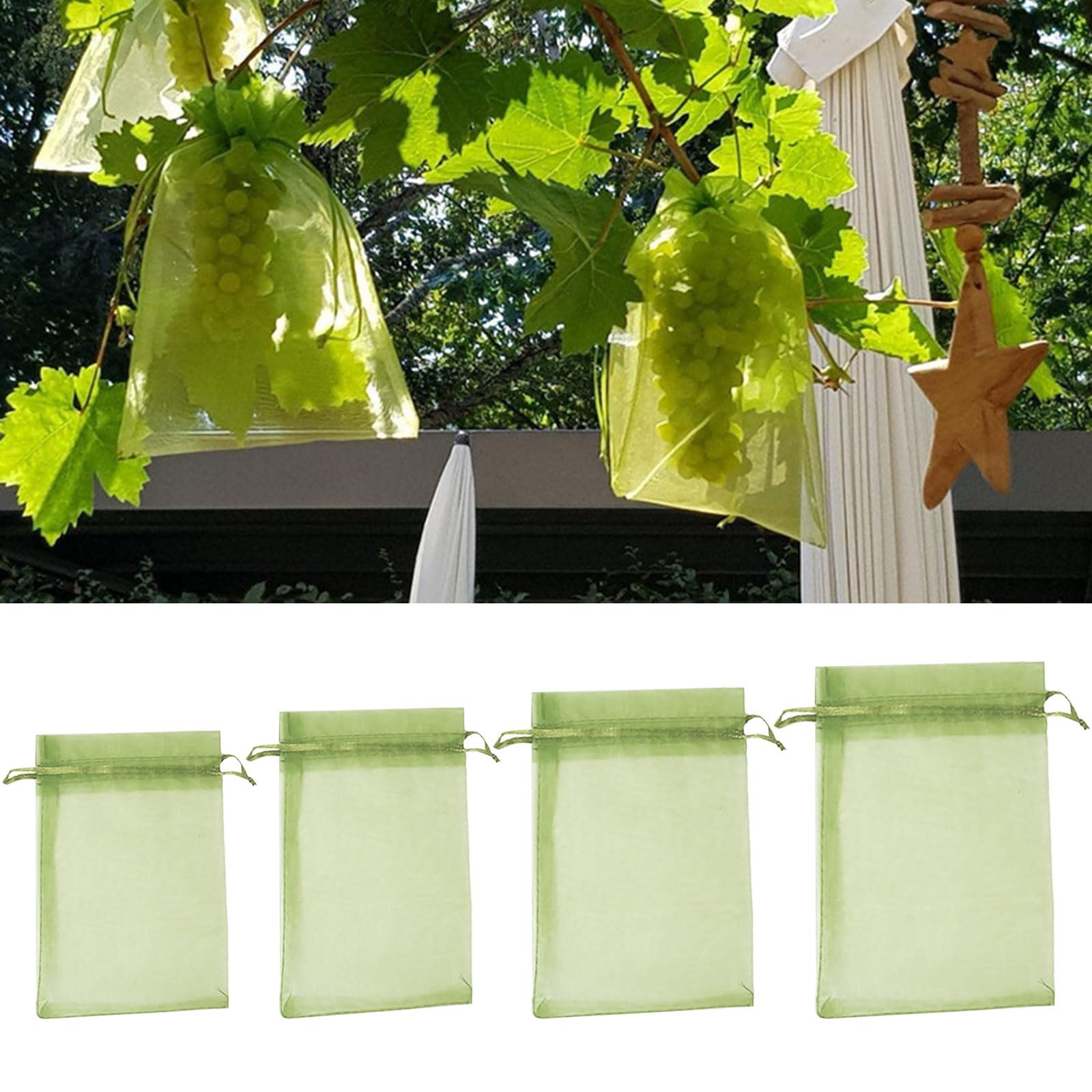 Lot de 100 filets de jardin en maille de protection pour fraises, raisins, légumes et arbres, protection contre les parasites, pour une croissance optimale et une amélioration de la récolte
