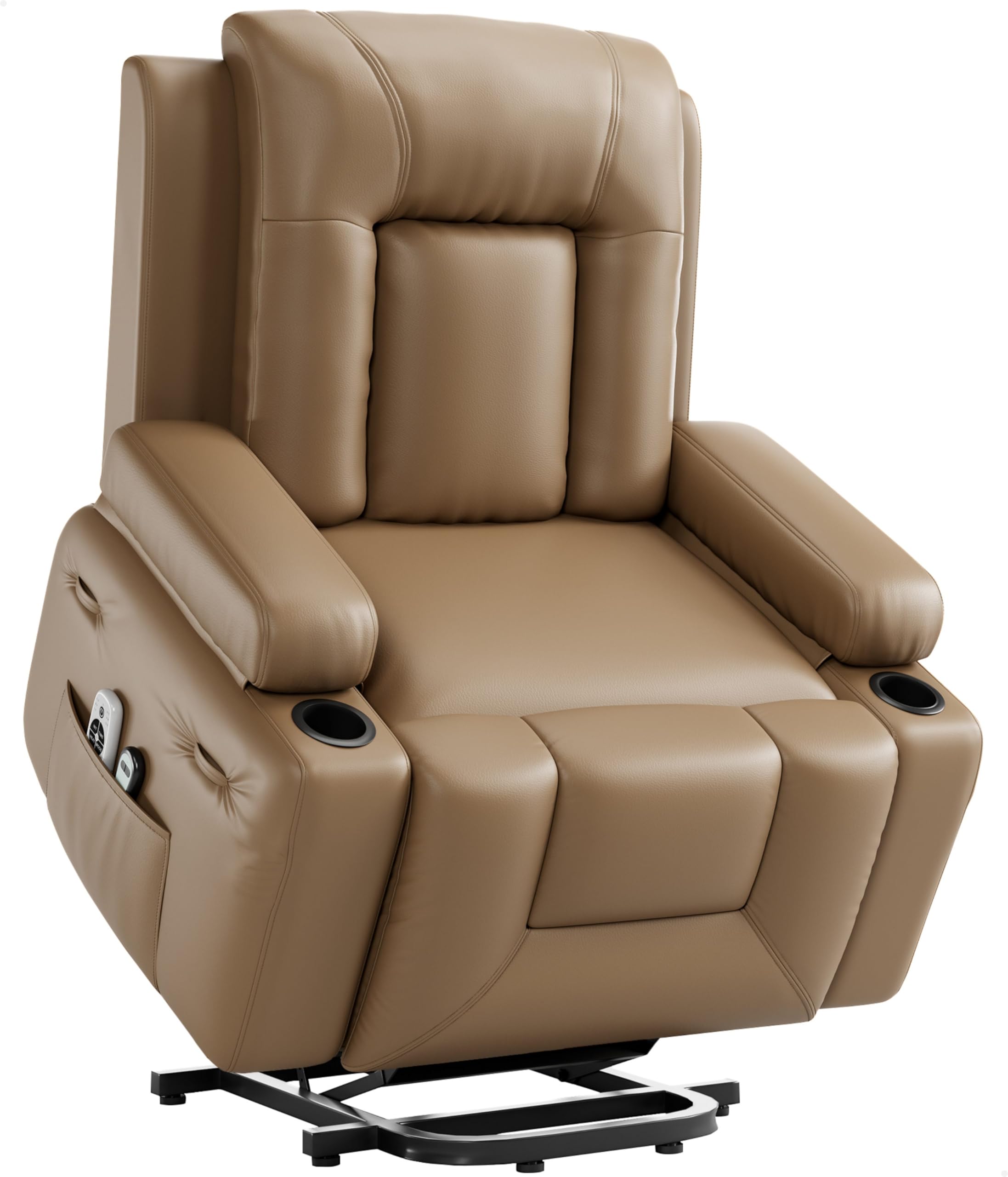 Garvee Power Lift Recliner Chair - Heat and Massage, PU Leather Electric Lift Recliner for Elderly & Mobility Impaired, Adjustable Back and Legs, Heavy Duty Lift Chair for Seniors