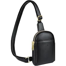 BFYSYO Crossbody Bag for Women, Waterproof Leather Small Sling Bag, Crossbody Fanny Packs for Travel, Adjustable Strap, 3 Pockets, Cross Body Bag Purse for Women Trendy Men, BFY-AU724-D20885
