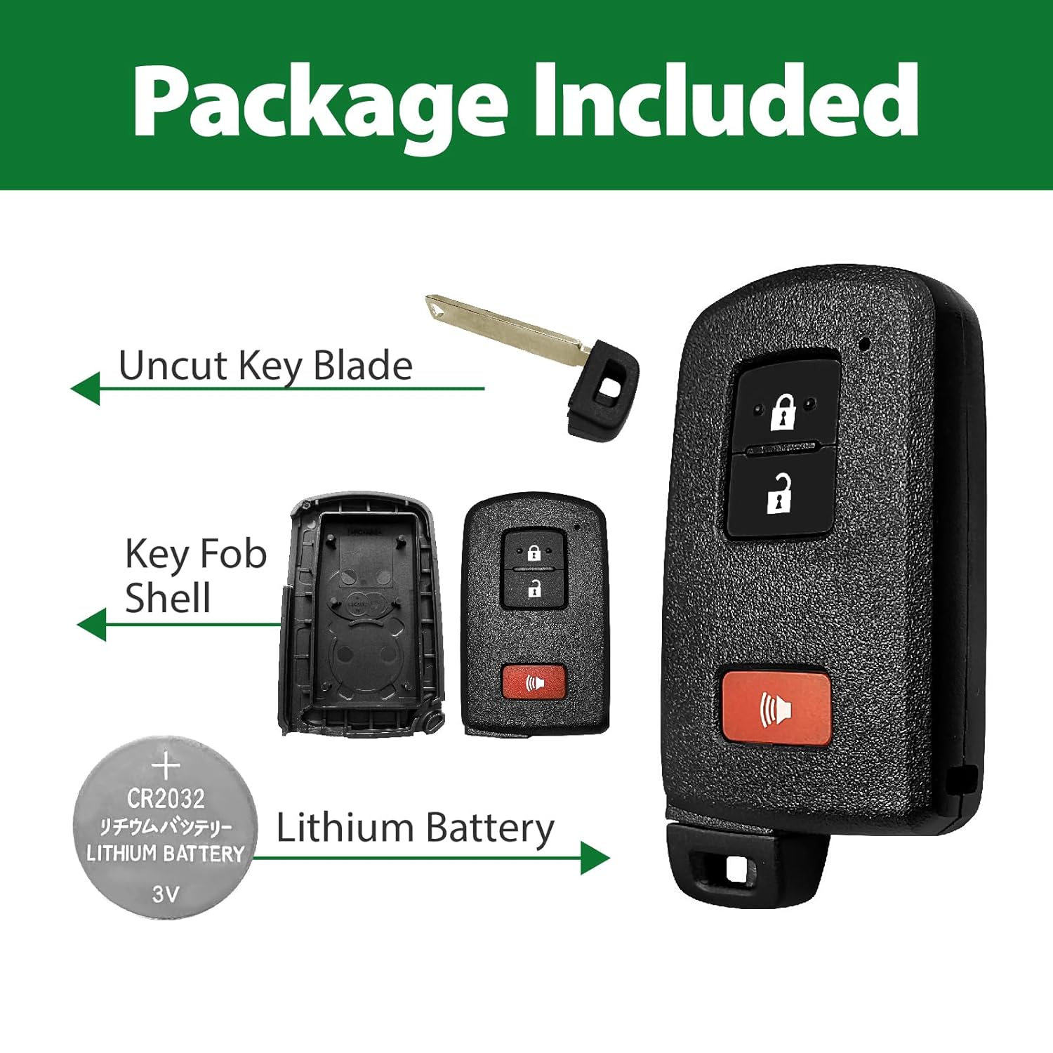 Replacement for 2016 2017 2018 2019 2020 2021 Smart Proximity Toyota Highlander Land Cruiser Prius C Sequoia Tacoma Tundra 4Runner GNE 281451-2110 Board Key Fob HYQ14FBA 314.3MHz 3 Buttons