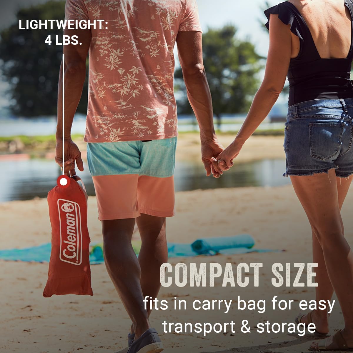 Coleman Skyshade Large Portable Sun Shelter, Easy Setup with Pre-Attached Poles, Canopy Provides Cover from Sand & Sun, Great for Beach, Park, Tailgating, Camping, Backyard & More