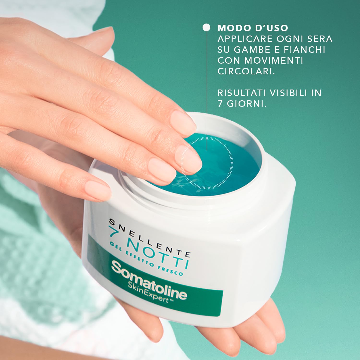 Somatoline SkinExpert, 7 Notti Gel Effetto Fresco, Trattamento Corpo Anticellulite, Ultra Intensivo, con Sale Integrale, 250ml