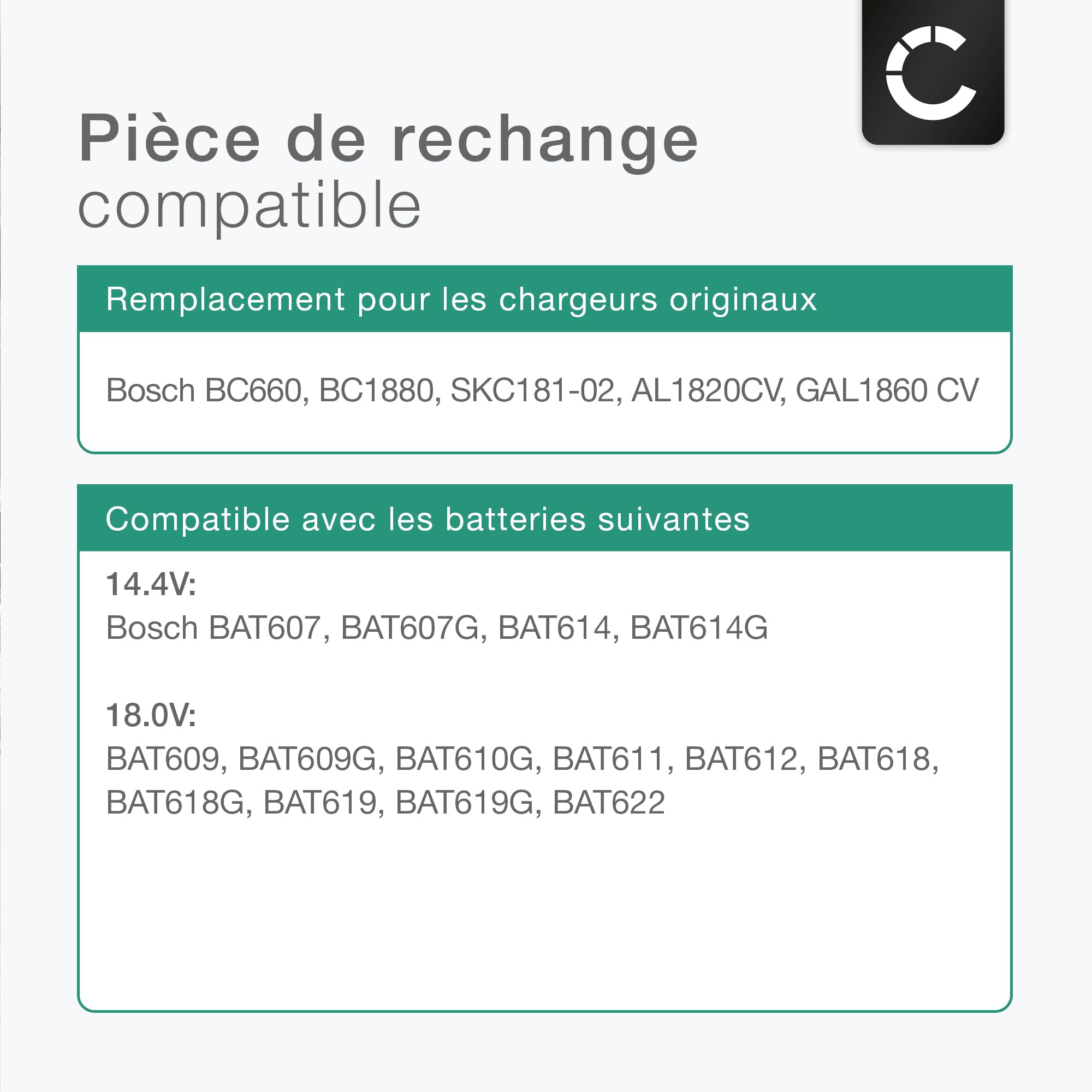 CELLONIC Chargeur visseuse 14.4V-18V 2.0A Compatible avec Bosch BC660, BC1880, SKC181-02, AL1820CV, GAL1860 CV - Chargeur Batteries Lithium Li ION pour Tournevis électrique