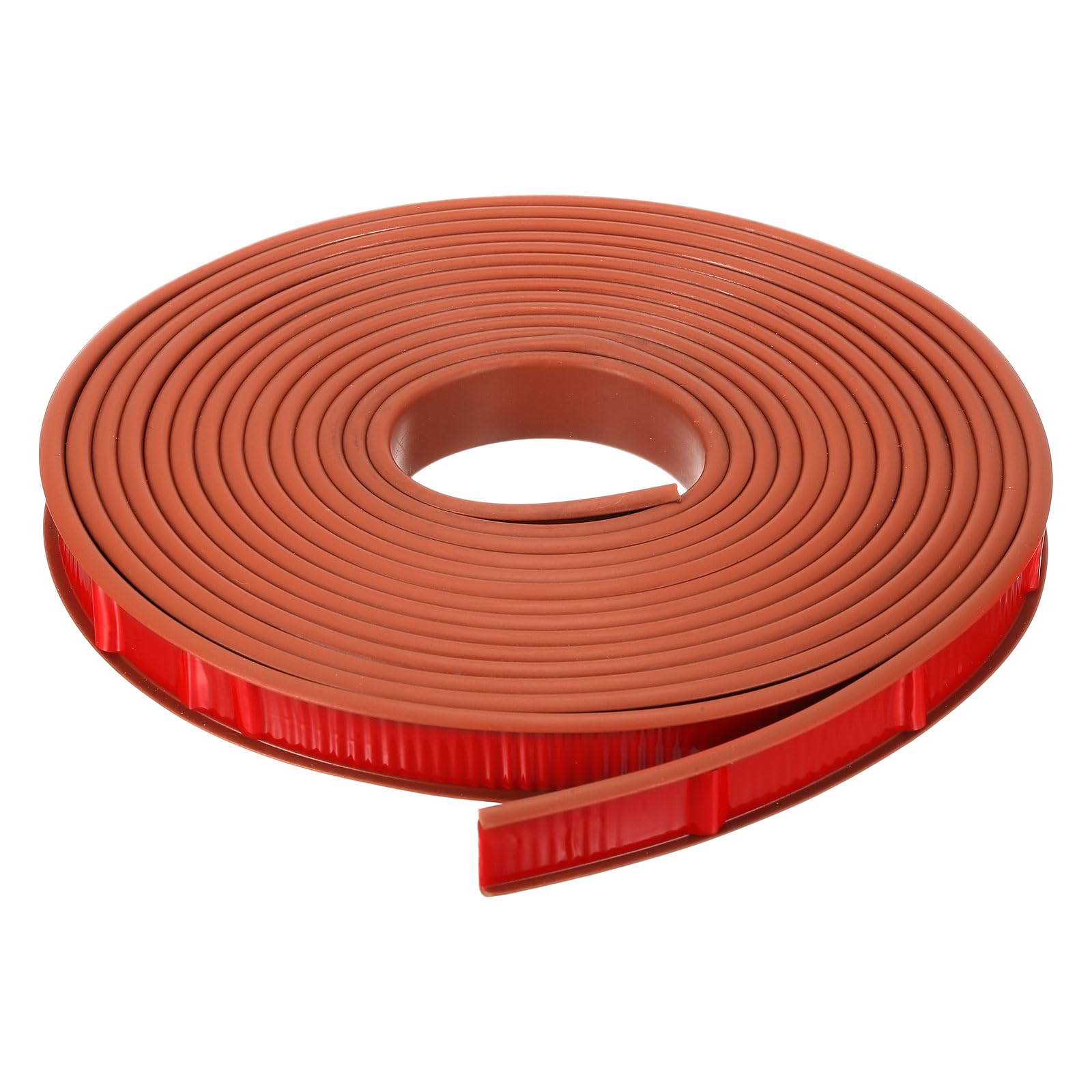 Muiltvoe U-Shape Edge Banding, 16.4ft Self-Adhesive U Channel Edge Protector TPE Flexible Furniture Edge Protector Veneer Edging Trim for Cabinet Table Shelves (9mm, Brown)