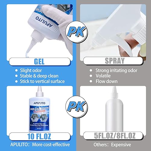 Miniatura 4 de APULITO Gel limpiador doméstico para baño, ducha, azulejos, bañera, fregadero, solución de limpieza de 10 onzas líquidas (paquete de 2)