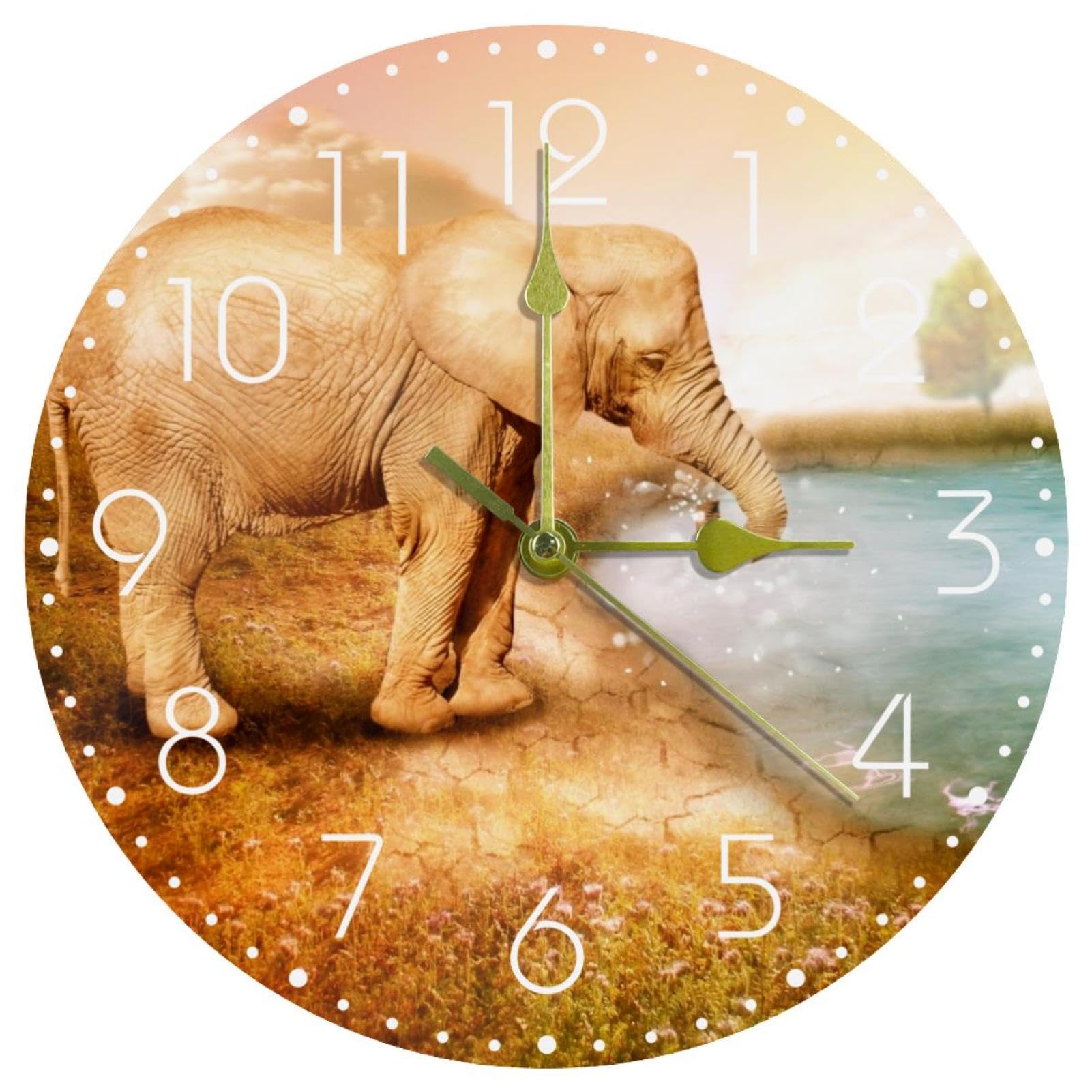 Horloge murale de 25,4 cm silencieuse à piles avec grand cadran de cuisine et salon