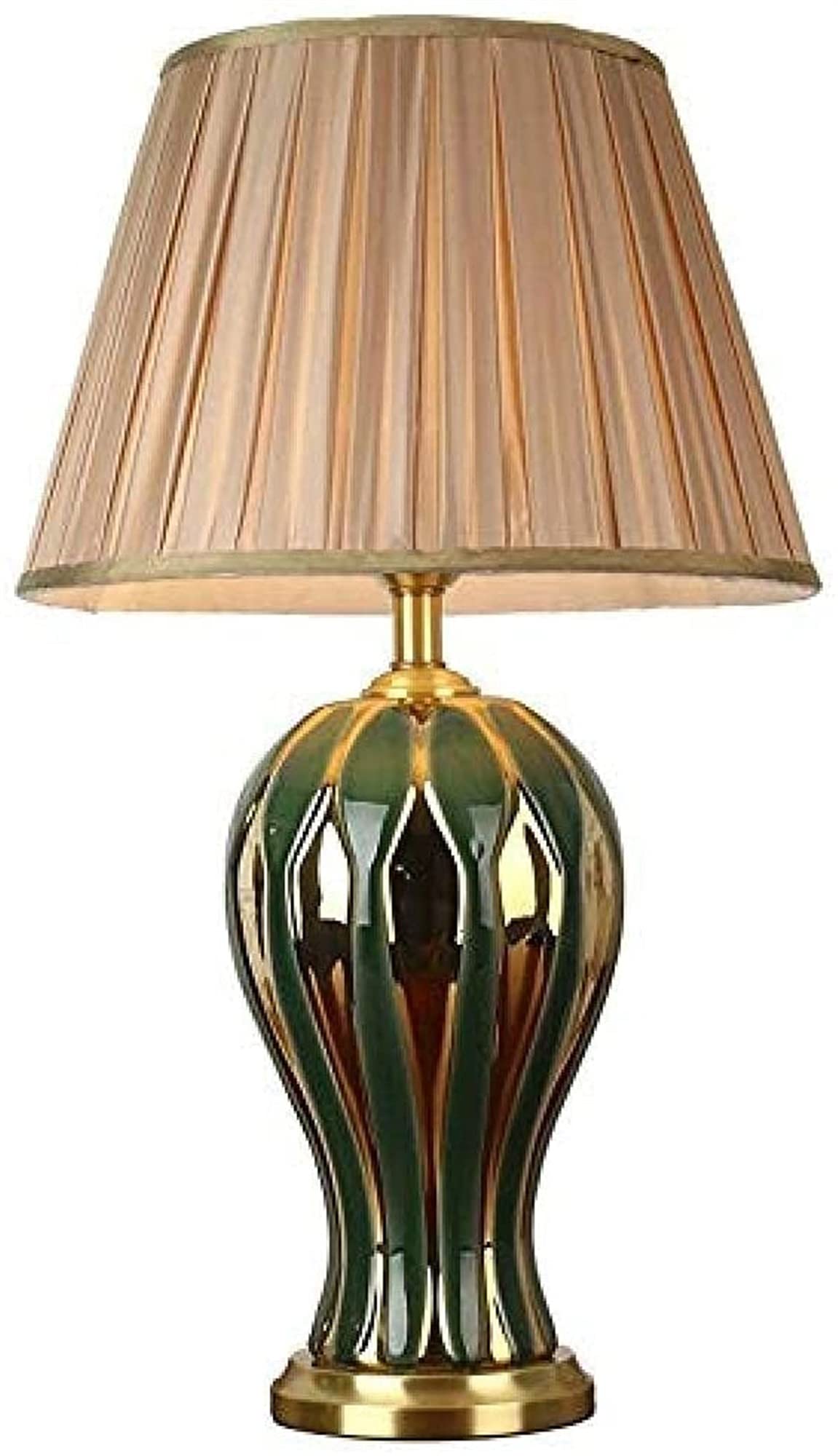 SGKOMN Desk Lamp Cracked Gap Golden Design Contemporary Ceramics Vase Table Desk Lantern With H65 Pure Copper Bracket Set For Bedroom Bedside Decorative Lighting