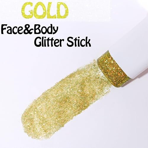 Miniatura 3 de UCANBE Purpurina corporal dorada, barra de purpurina facial para cantantes, conciertos, festivales de música, accesorios de maquillaje con purpurina
