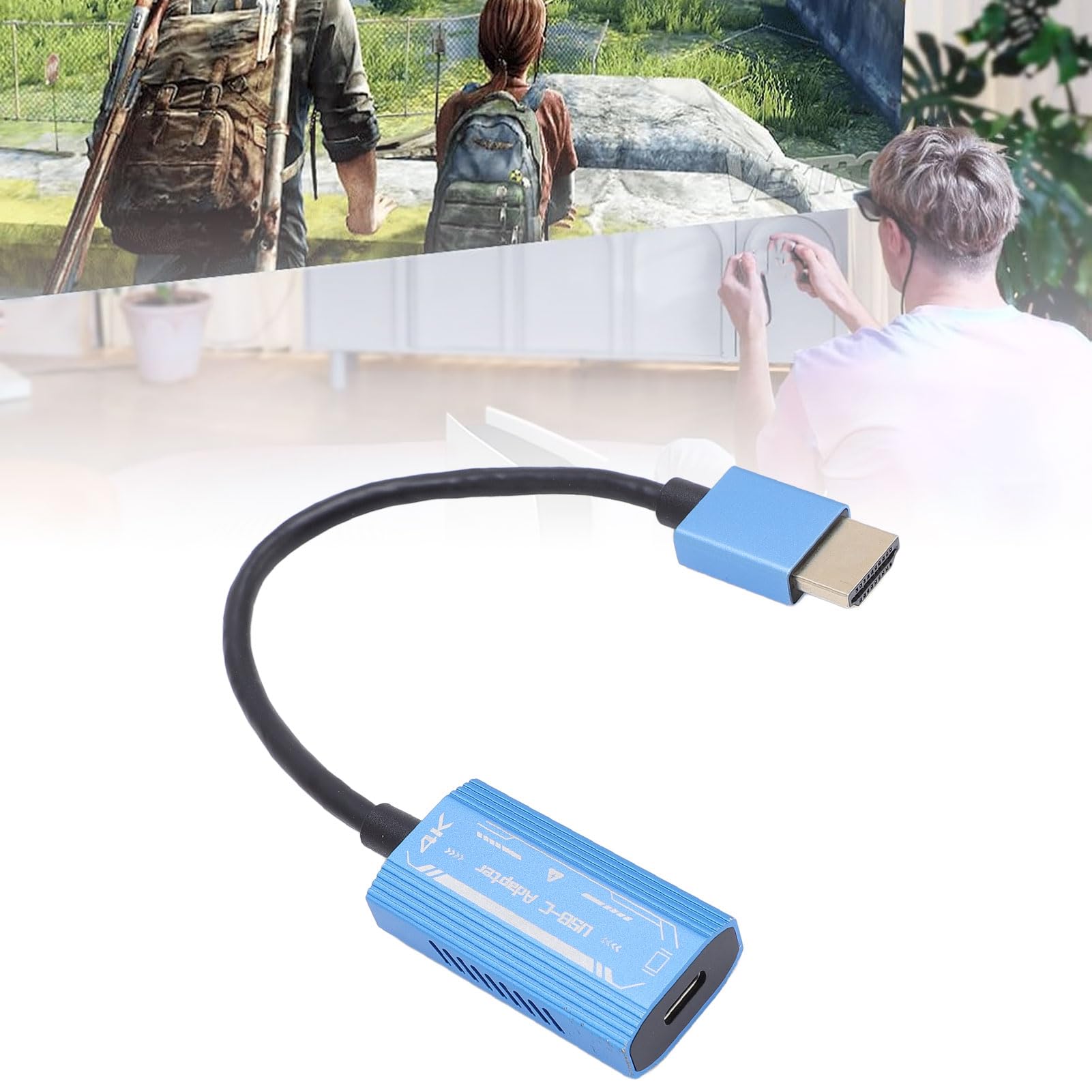 Adaptador HDMI a USB C 4K 60Hz, Conector HDMI Macho a USB C Hembra para Monitor Portátil, Gafas AR, Consola Portátil, Laptop y Smartphone