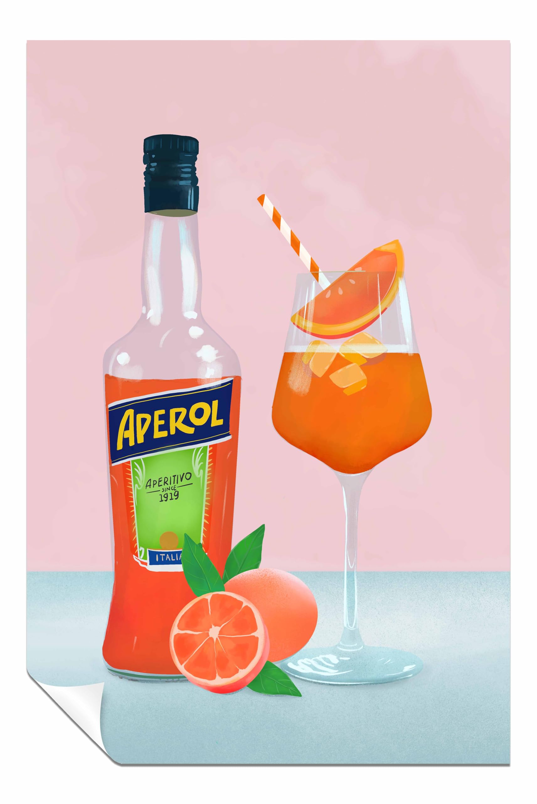 Panther Print Unframed Poster Aperol Spritz Pictures For Home Walls, Bedroom, Living Room & Bathroom Decor 76X51cm (30X20in)