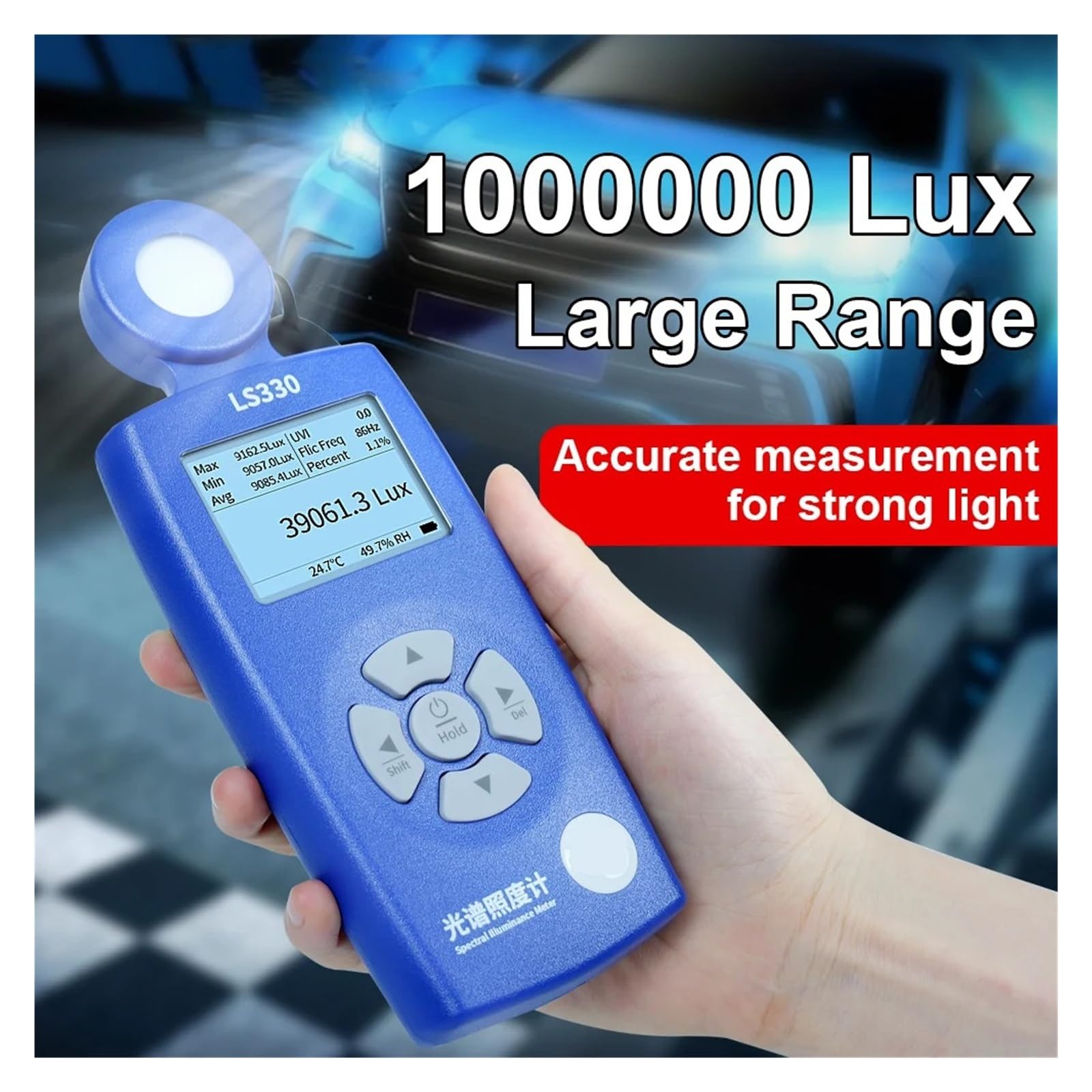Medidor de luz espectral LS330 Lux PPFD CCT UVI CRI 400-700nm