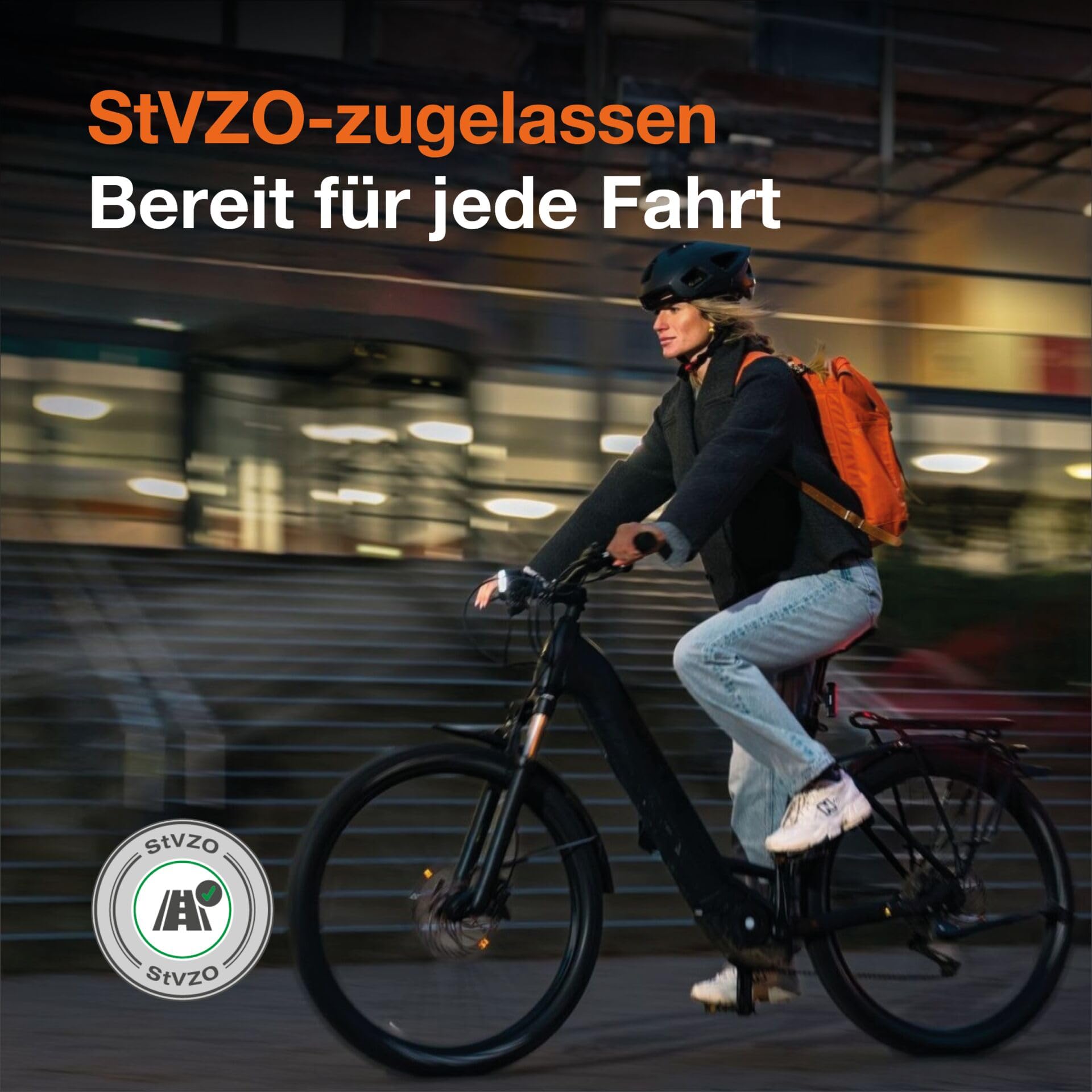 OSRAM LEDsBIKE COMPACT 50 Set, wiederaufladbares Fahrradlicht-Set – Vorder- und Rücklicht, StVZO-geprüft, Garmin-kompatible Halterun, DREI Beleuchtungsmodi, 50 Lux