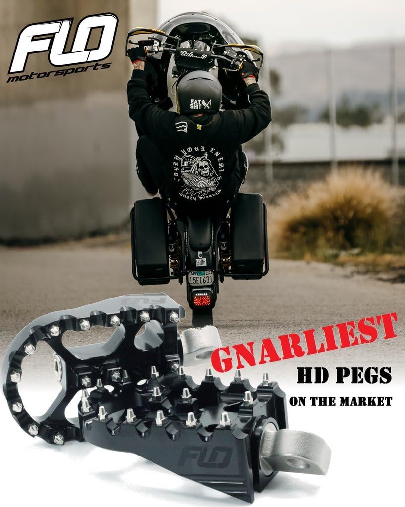 Super Deal Product FLO MOTORSPORTS FOOT PEGS, FITS: HARLEY DAVIDSON DYNA MOTORCYCLES (Red)