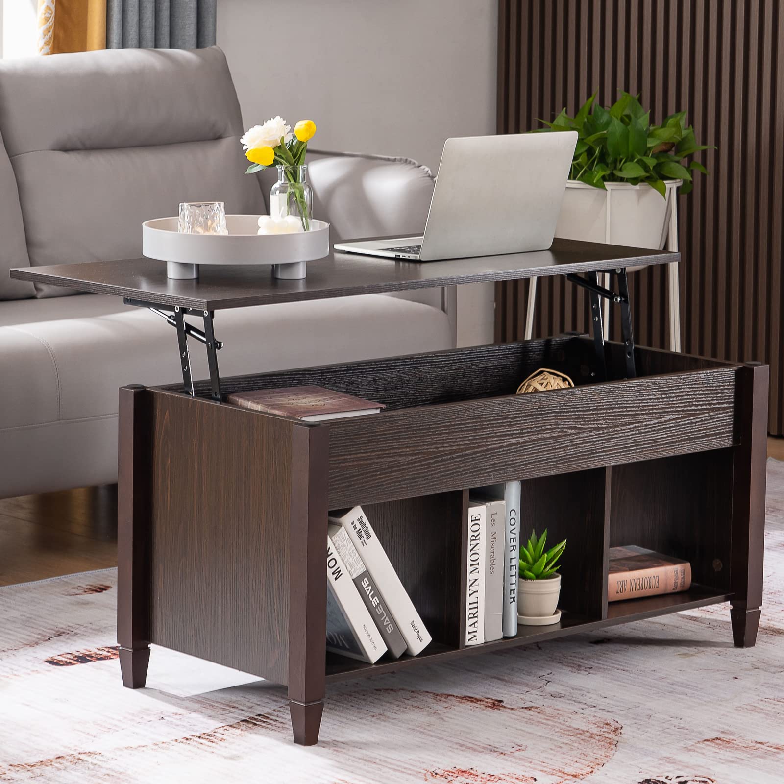 Buy Bonnlo Lift Top Coffee Table, Coffee Table Converst to Dining Table