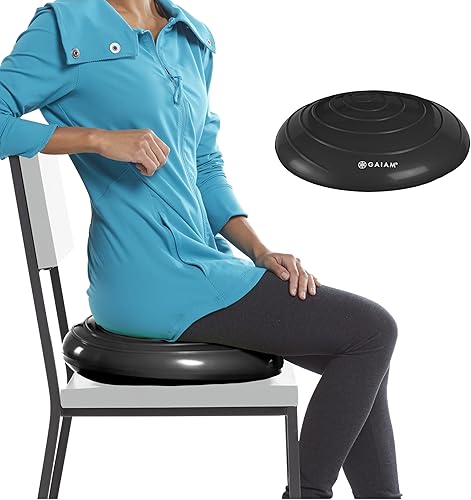 Gaiam Cojín de equilibrio de disco tambaleante, entrenador de estabilidad, para el hogar u oficina, silla de escritorio y asiento sensorial