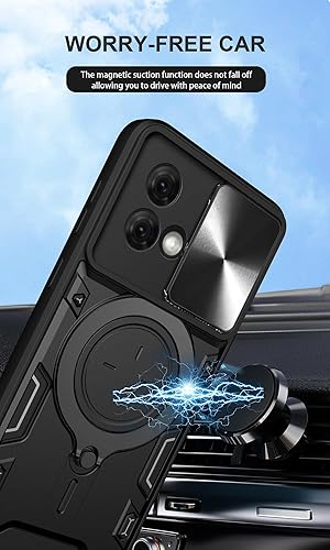 Miniatura 5 de Elubugod Funda compatible con Motorola Moto G84 5G, con cubierta deslizante para lente de cámara compatible con Motorola Moto G84 5G, color rojo