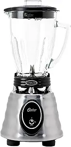 Oster Classic Series Heritage Blender with 6-Cup Glass Jar, 1000W Power, Stainless Steel Countertop Kitchen Blender