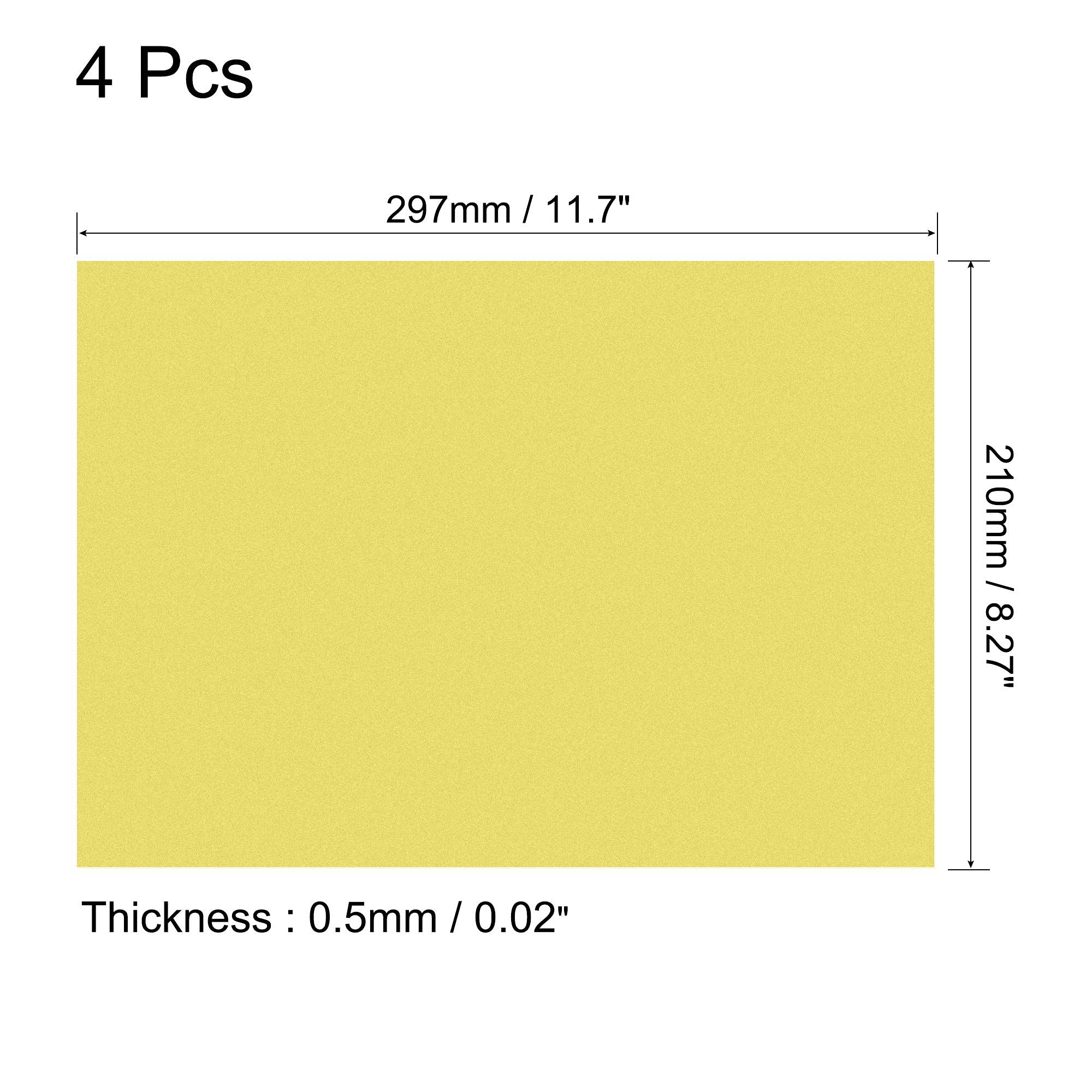 sourcing map 4uds Gel Luz Iluminación Filtro Superposiciones Transparente Color Corrección Plástico PVC Hojas Mate Amarillo