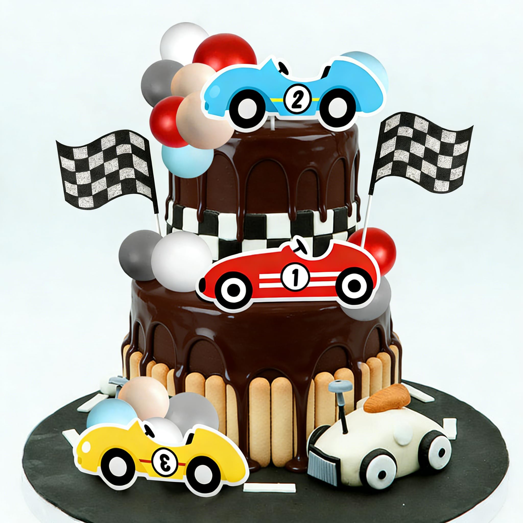 Fast One Cake Topper Race Car Birthday Cake Decor Two Fast Party Supply