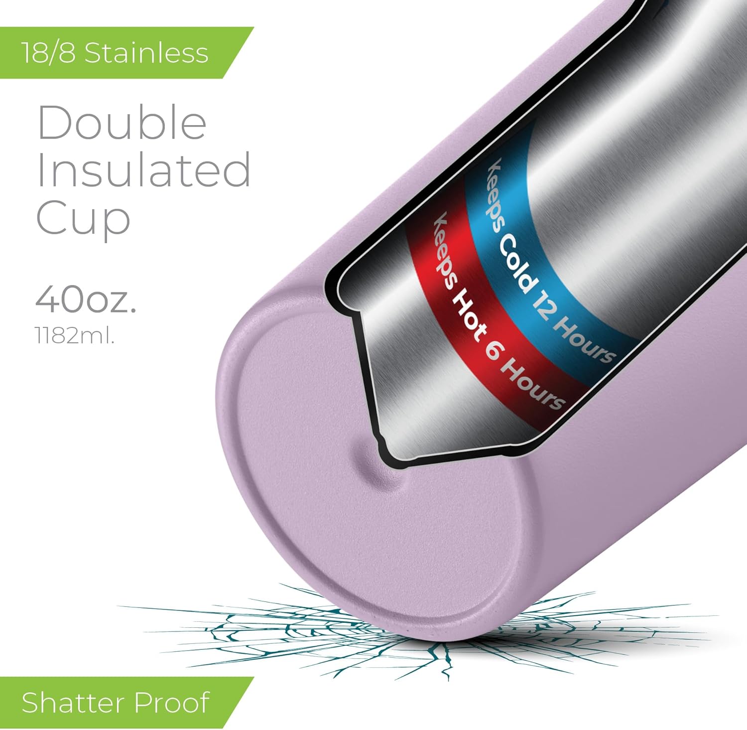 SIPX™ 40 oz Insulated Tumbler with Handle & Straw – Vacuum Insulated Stainless Steel, Leakproof, Cupholder Friendly – Perfect for Iced Coffee, Water & Travel – Purple - Image 3