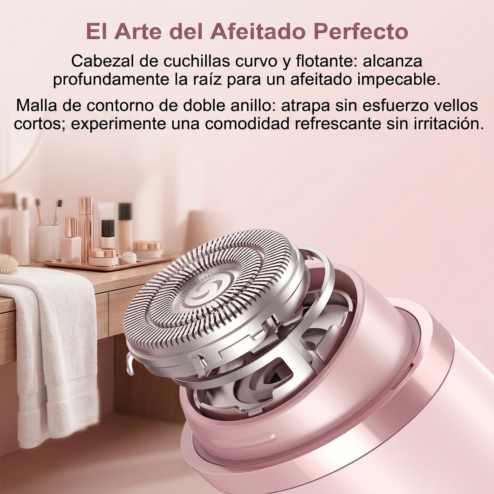 Sanuvia Depiladora Íntima 2 en 1 – Depiladora Eléctrica para Mujer, Cabezal Intercambiable, Exfoliación Suave, Impermeable, Carga USB-C, Ideal para Piel Sensible y Zona Íntima (rosa)