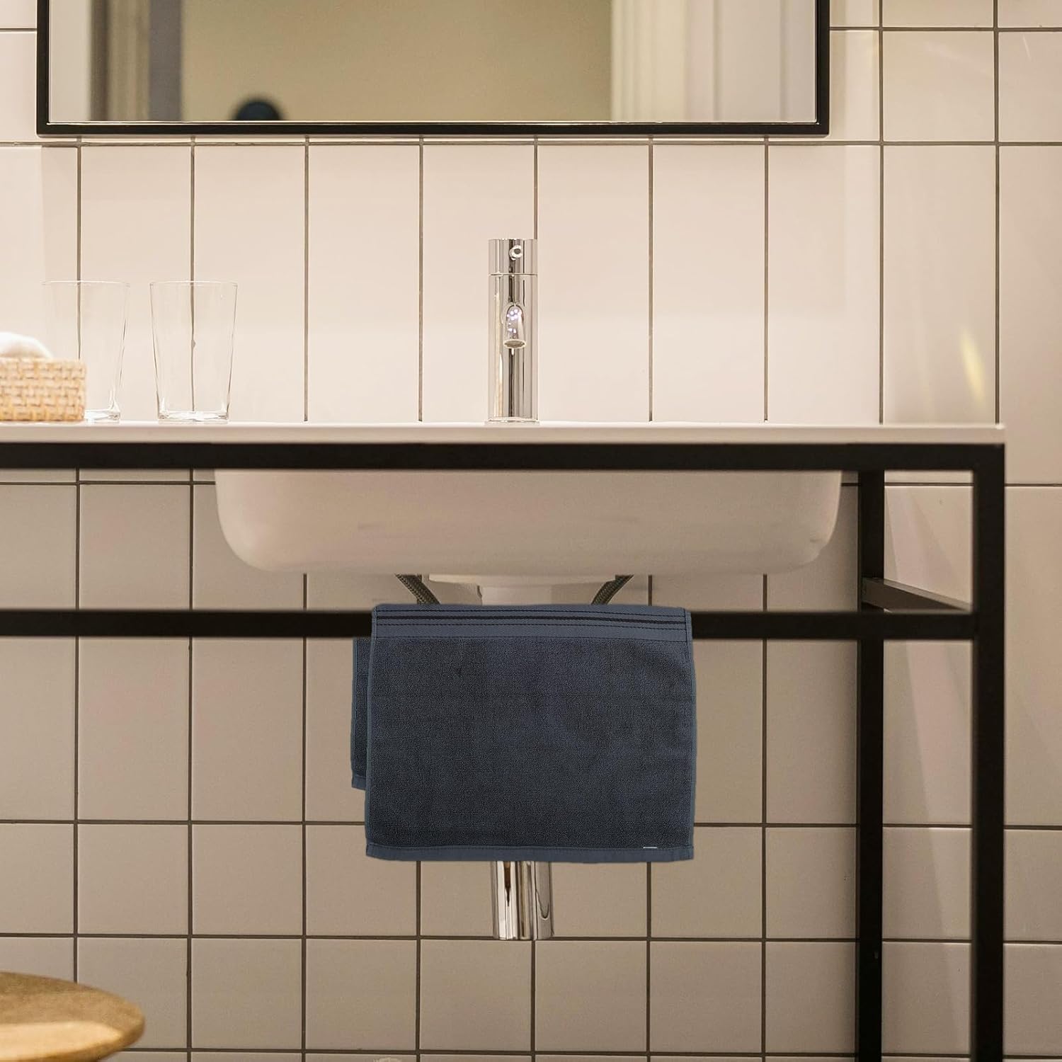 12pcs Deep Gray Cotton Face Towels 34x34cm Super Soft Absorbent Washcloths Makeup Remover Cloths for Bathroom and Salon Use