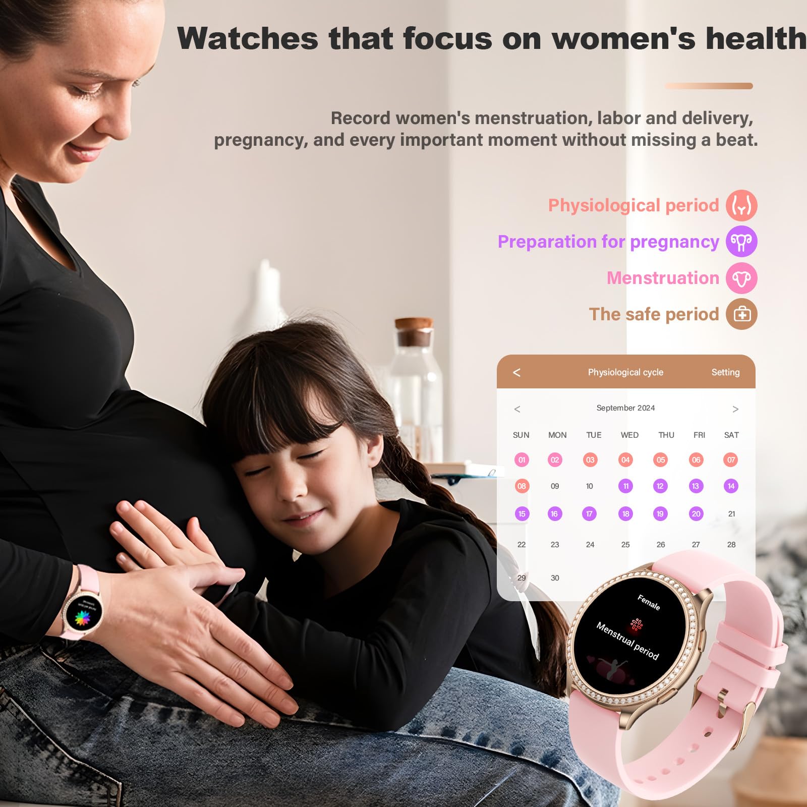 RifePhi Damen Smartwatch 1.32 Fitness Tracker SpO2 IP67 Wasserdicht Schlafanalyse Anruffunktion Sportuhr Schrittzähler Herzfrequenzmesser
