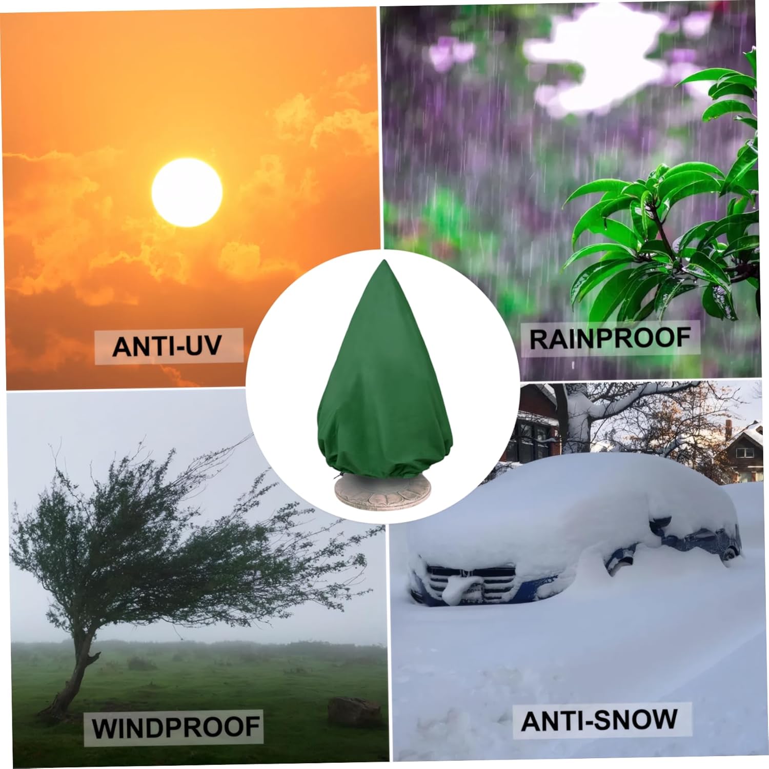 Fountain Cover, 48 x 61 Fountain Outdoor Covers Waterproof, Thicken Tree Shape Fountain Covers, Garden Cover with Locking Drawcord Dark Green, Fountain Covers for Winter