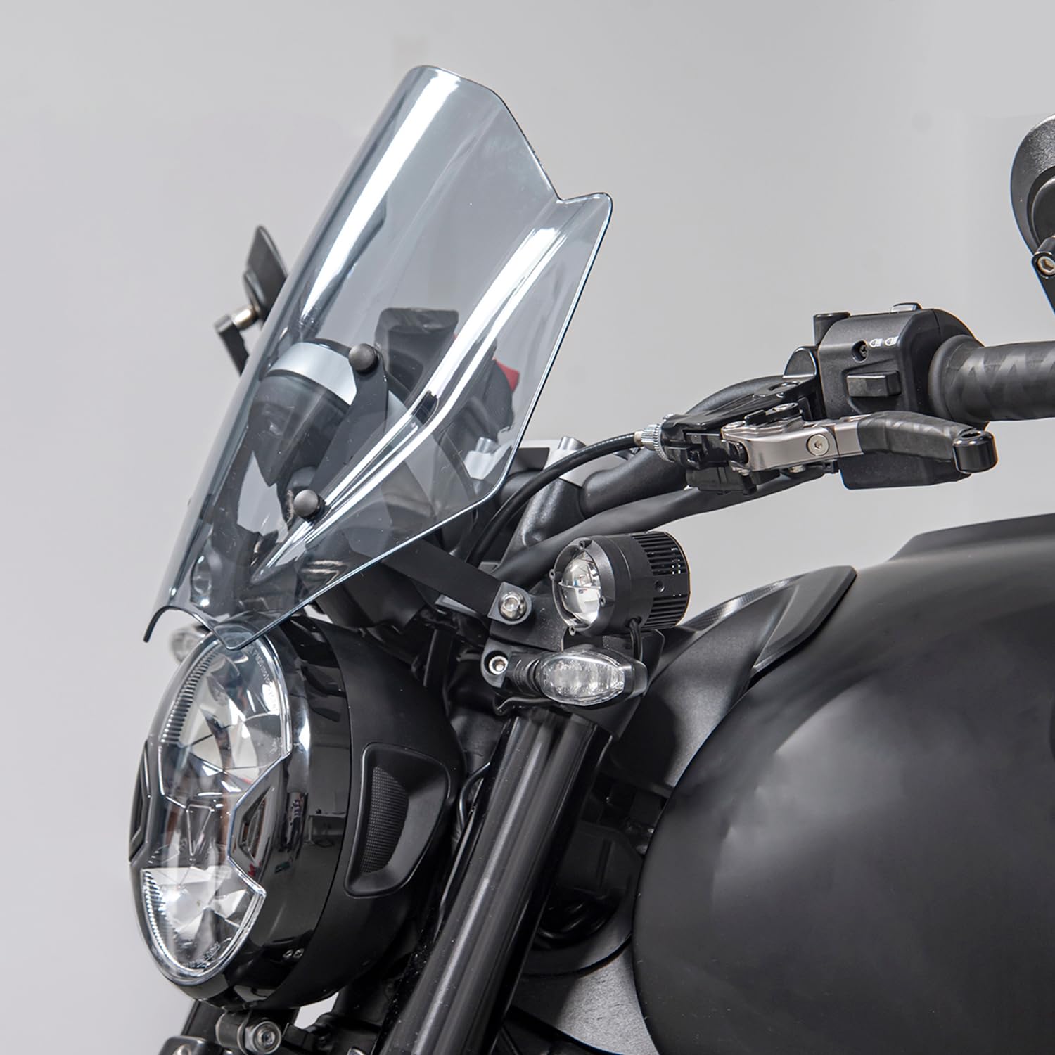 Motorrad Windschild Windschutzscheibe Mit Halterung Kompatibel mit Trident 660 2021 2022 2023, Windabweiser Windschutz, Geräuchert