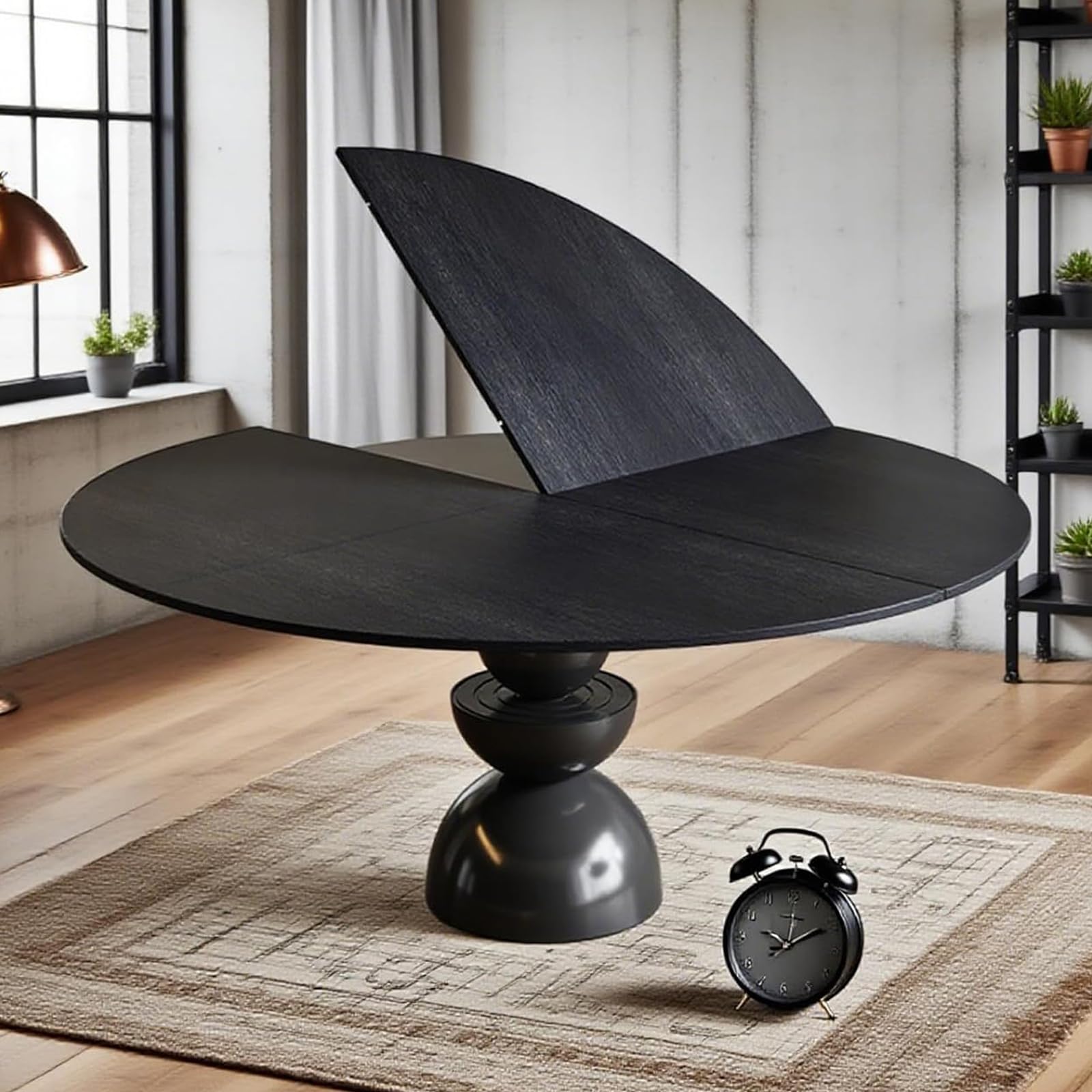 YTALUTTNIE Folding Round Table Top Extender 55'' inch Wood Round Table Top No Legs Foldable Replace Desktop for Indoor Outdoor Patio Table Heavy-Duty