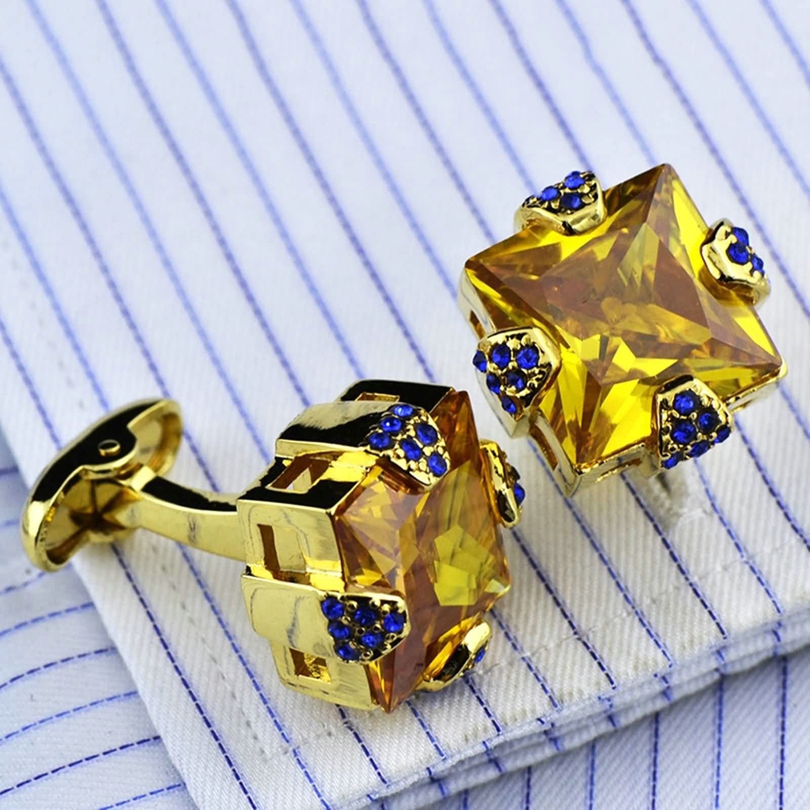 Wycian Gemelli papà, Gemelli Camicia Uomo Strass Zirconia Cubica Champagne Rame carré per Uomo Camicia Matrimonio
