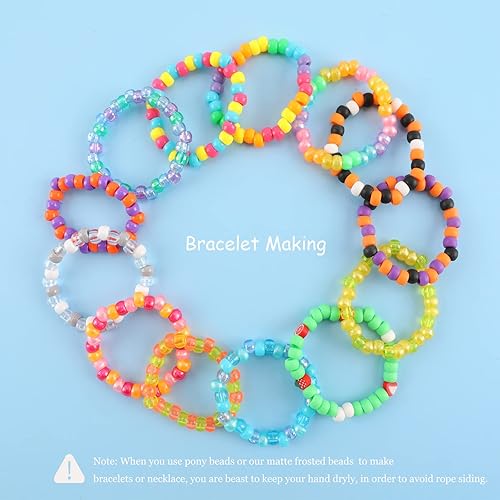 Miniatura 7 de Miss Rabbit Cuentas de pony de 28 colores de 0.315 pulgadas para hacer pulseras, cuentas Kandi esmeriladas mate para hacer joyas, trenzas de