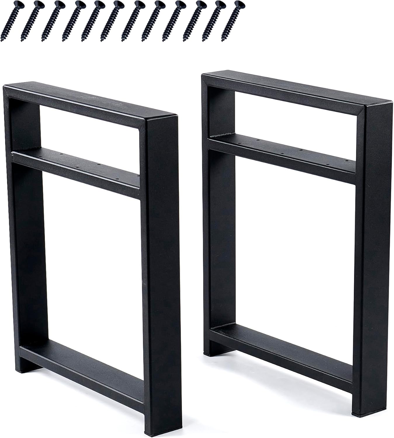 Home Soft Things Twin Layers Bench Leg 19" Height Set of 2 Metal Chair Legs for Furniture Coffee Bench Dining End Industrial Table Desk