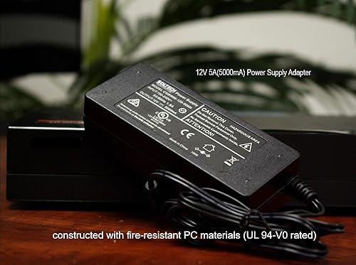Miniatura 8 de SOLTECH Wisenet - Adaptador CCTV de 12 V, 5 A, fuente de alimentación compatible con cámara de seguridad con divisor de 8 vías, convertidor de CA CC