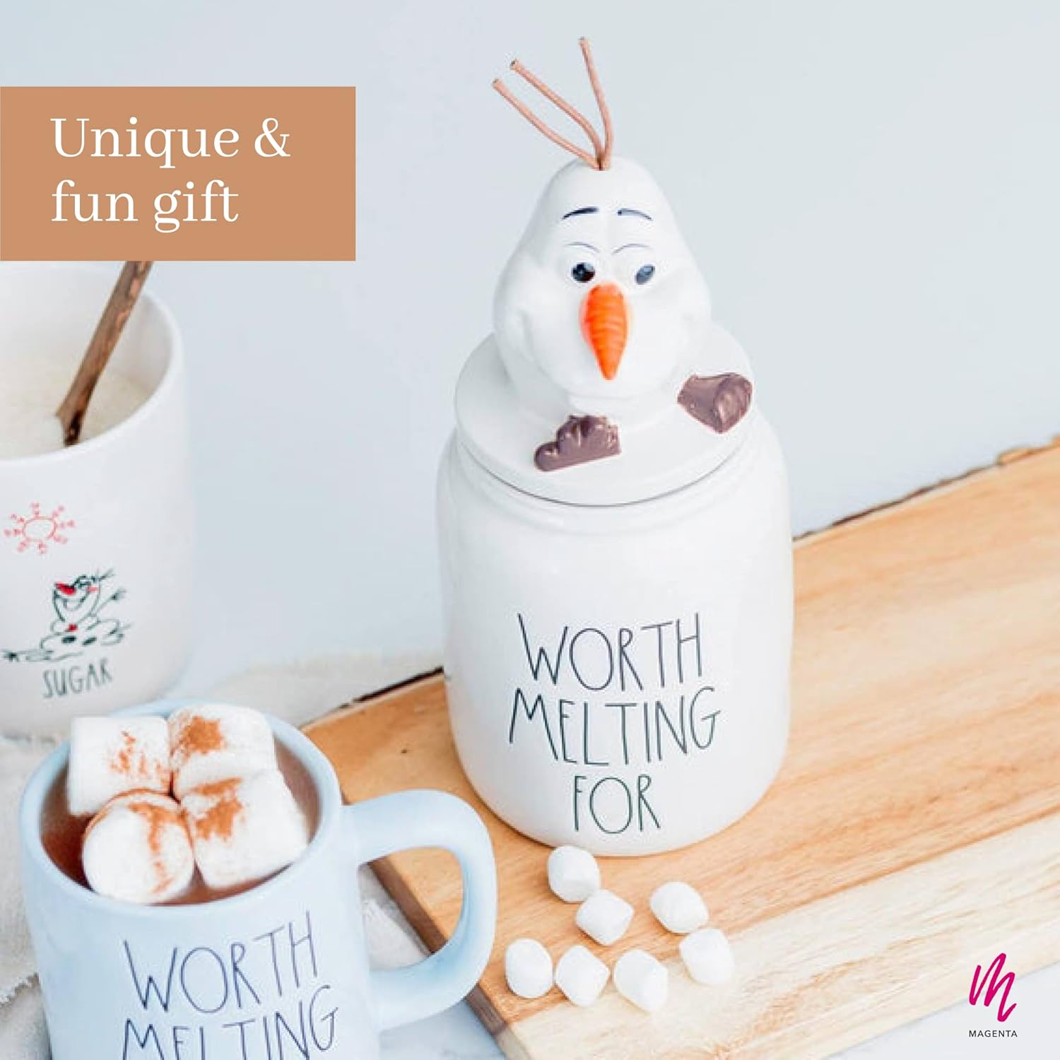 Disney Frozen x Rae Dunn "Worth Melting For" Olaf Coffee Canister